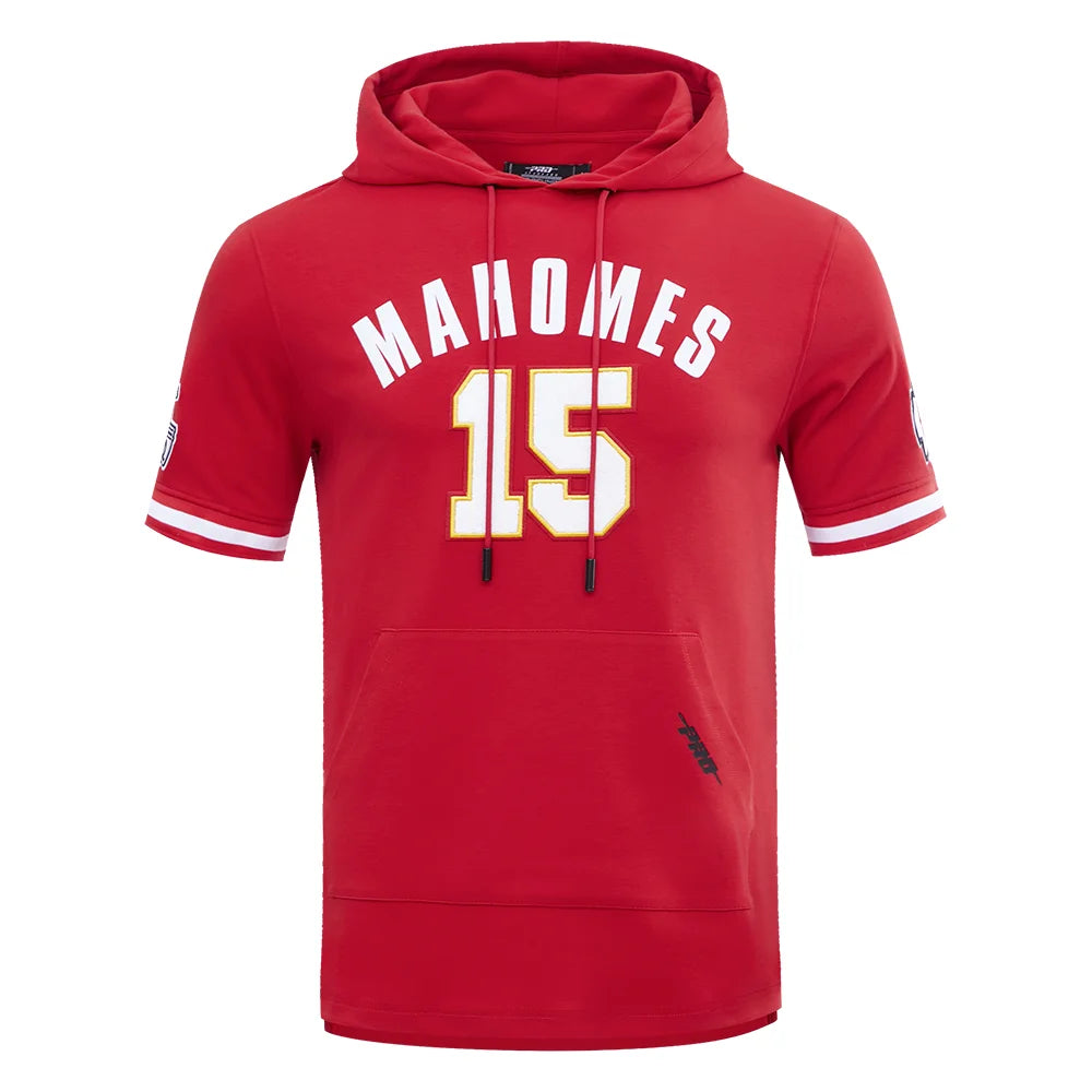 Patrick Mahomes #15 Kansas City Chiefs Short Sleeve Hoodie for Men - Official NFL Pro Standard Pullover - Perfect for Game Day, Tailgating & Fan Apparel