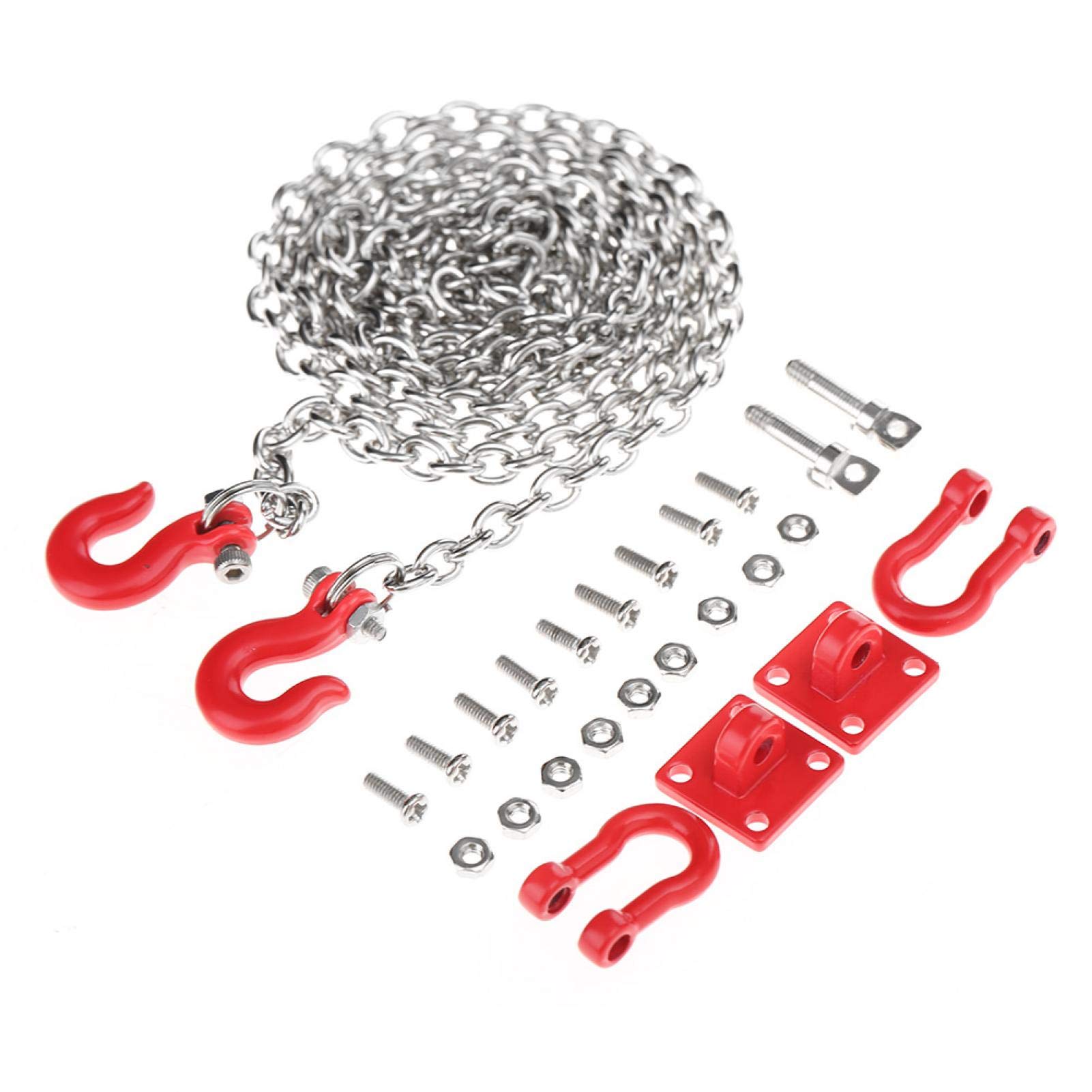 1/10 Scale RC Tow Hook & Tow Chain - Heavy Duty Trailer Accessories for RC Cars, Crawler Trucks - Perfect for Off-Road Recovery & Towing Scenarios