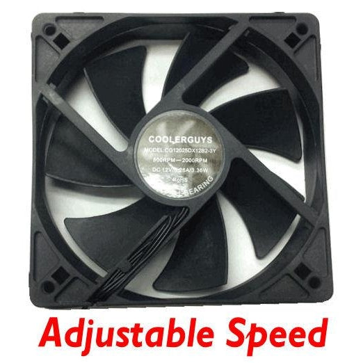 Coolerguys 120mm PC Case Fan (120x120x25mm) with Adjustable Speed - Quiet Cooling for Gaming PC, Computer Case & Electronics Cabinet