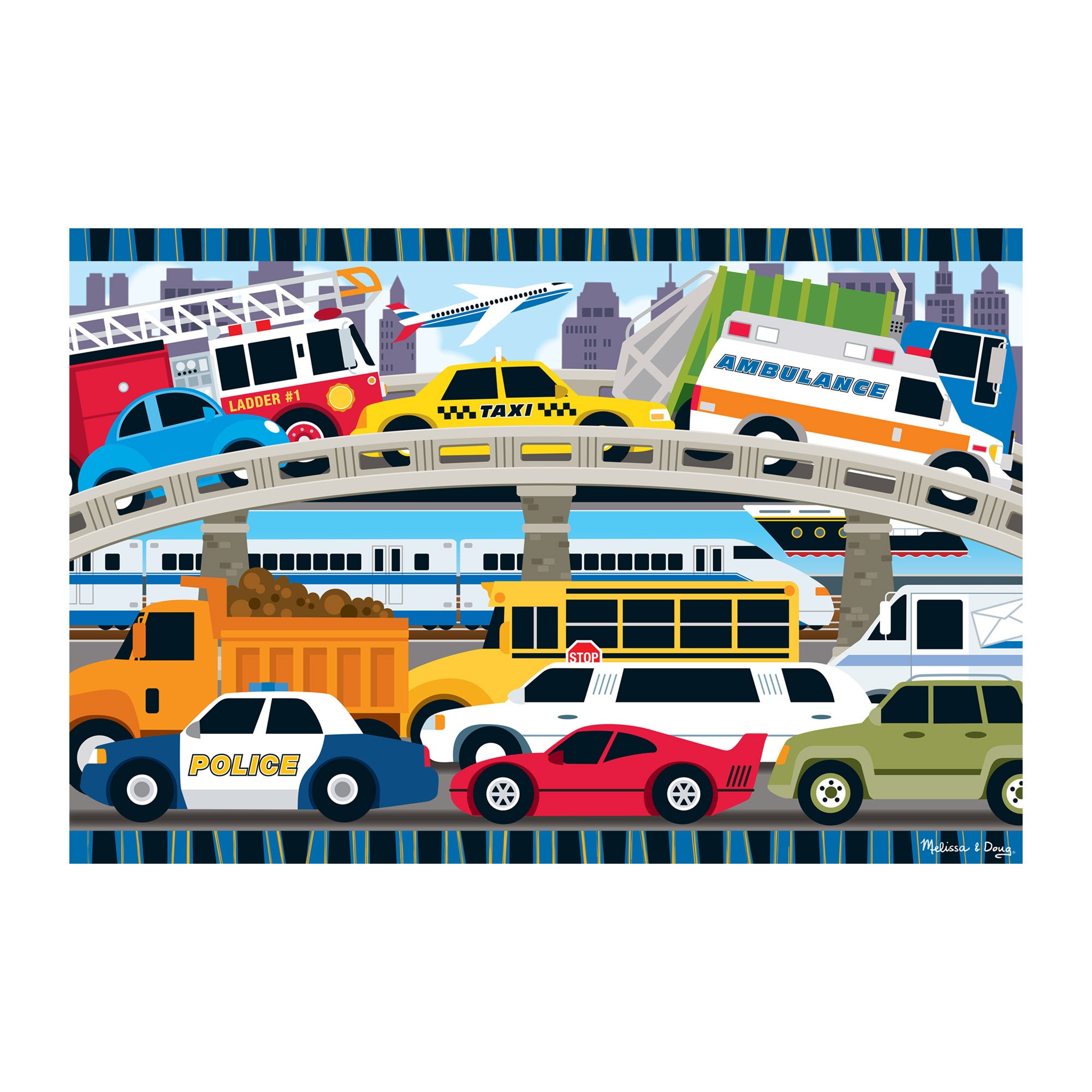 24-Piece Traffic Jam Floor Puzzle for Kids - Fun Educational Toy for Learning Vehicles & Road Safety | Perfect for Playrooms, Classrooms & Family Game Nights