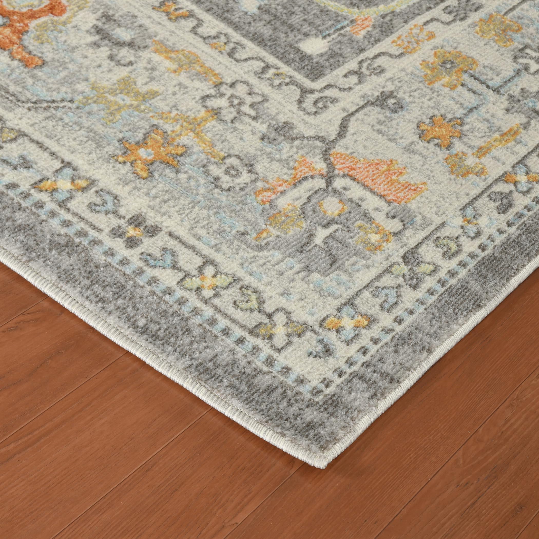 AMER Rugs Bohemian Seaford Collection 5x7 Indoor/Outdoor Area Rug - Taupe | Non-Slip Living Room, Bedroom, Dining Room & Kitchen Rug | Perfect for Boho Home Decor & High Traffic Areas