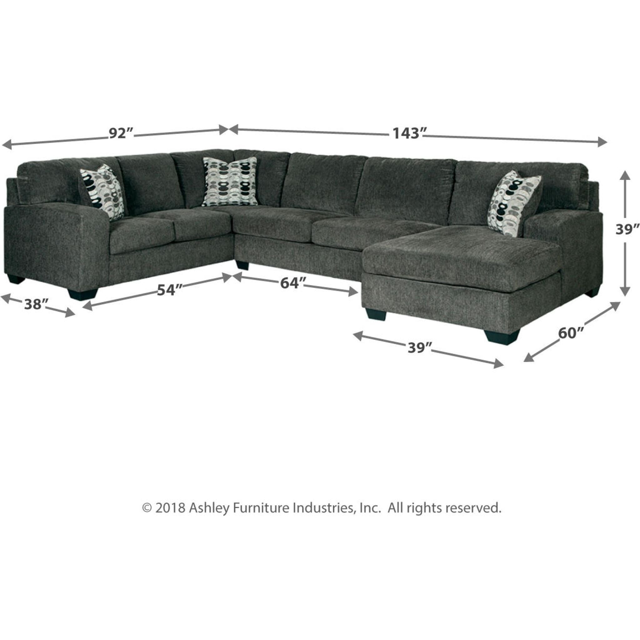 Ballinasloe 3-Piece Sectional Sofa with Chaise Lounge | Modern L-Shaped Couch for Living Room, Family Room & Apartment | Comfortable Fabric Sectional with Reversible Chaise