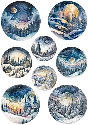 Winter Moon Ornaments - 2 Sheets