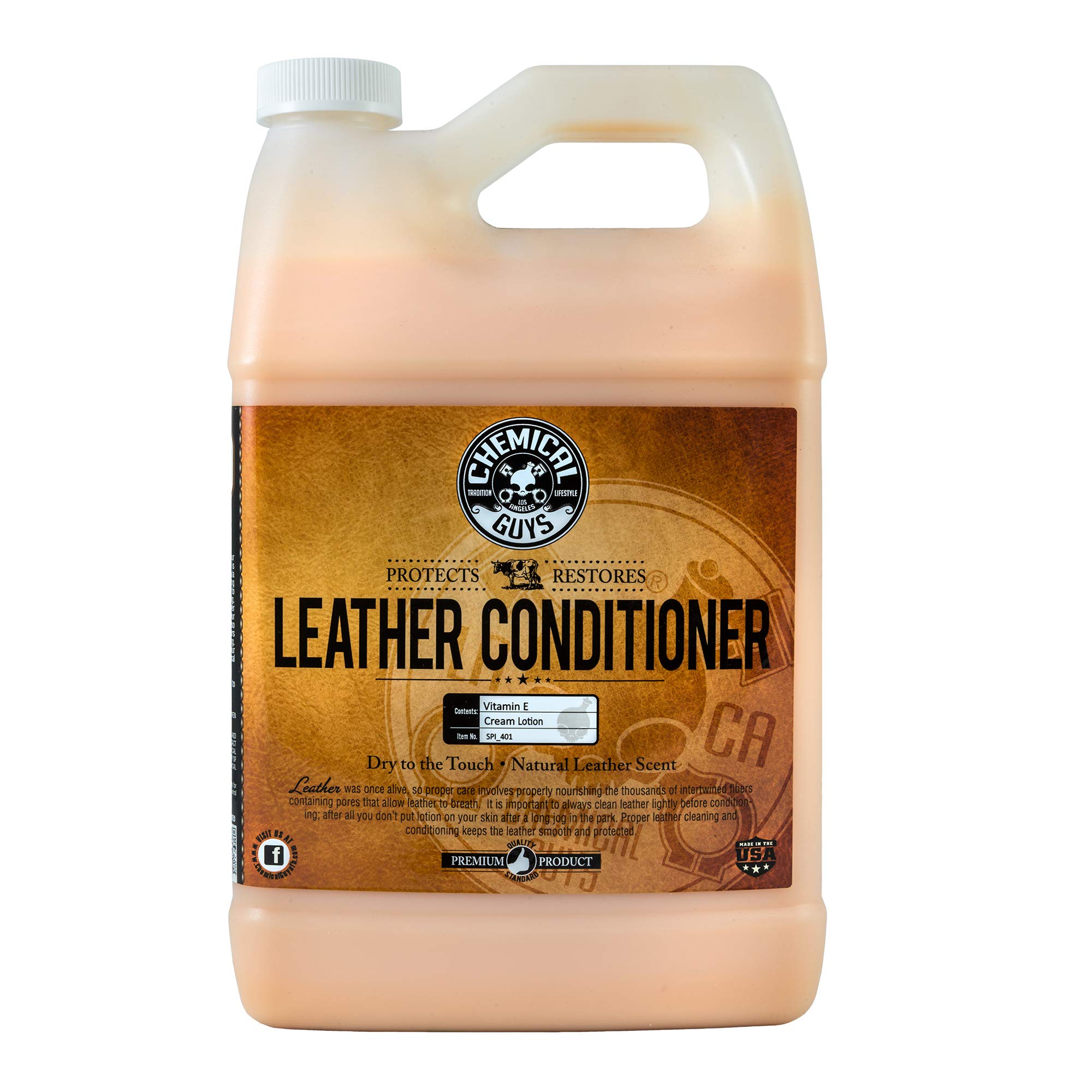 Chemical Guys SPI_401 Vintage Series Leather Conditioner – 1 Gallon (128 fl oz) for Car Interiors, Furniture, Apparel & Shoes | Works on Natural, Synthetic, Pleather & Faux Leather | Perfect for Leather Care, Restoration & Protection