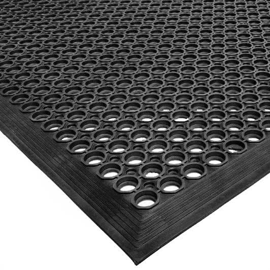 Topdek Junior Rubber Floor Mat - Non-Slip Cactus Mat 2530 C5 VIP, Black, 3' x 5' - Perfect for Home Gym, Playroom & Office Use