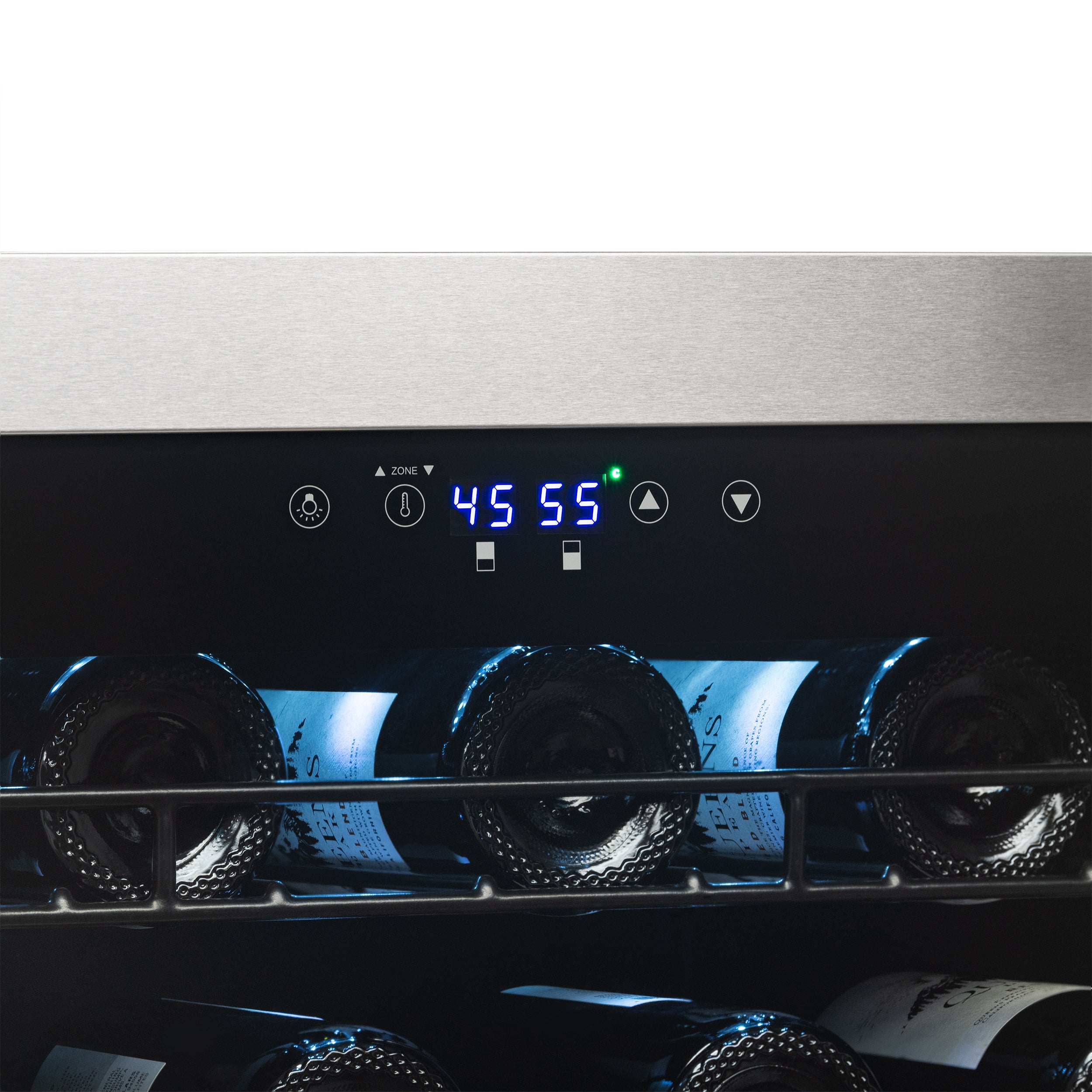 Newair® 76 Bottle 23 Inch Stainless Steel Freestanding Dual Zone Wine Cooler Refrigerator - Perfect for Home Bars, Restaurants, and Wine Cellars