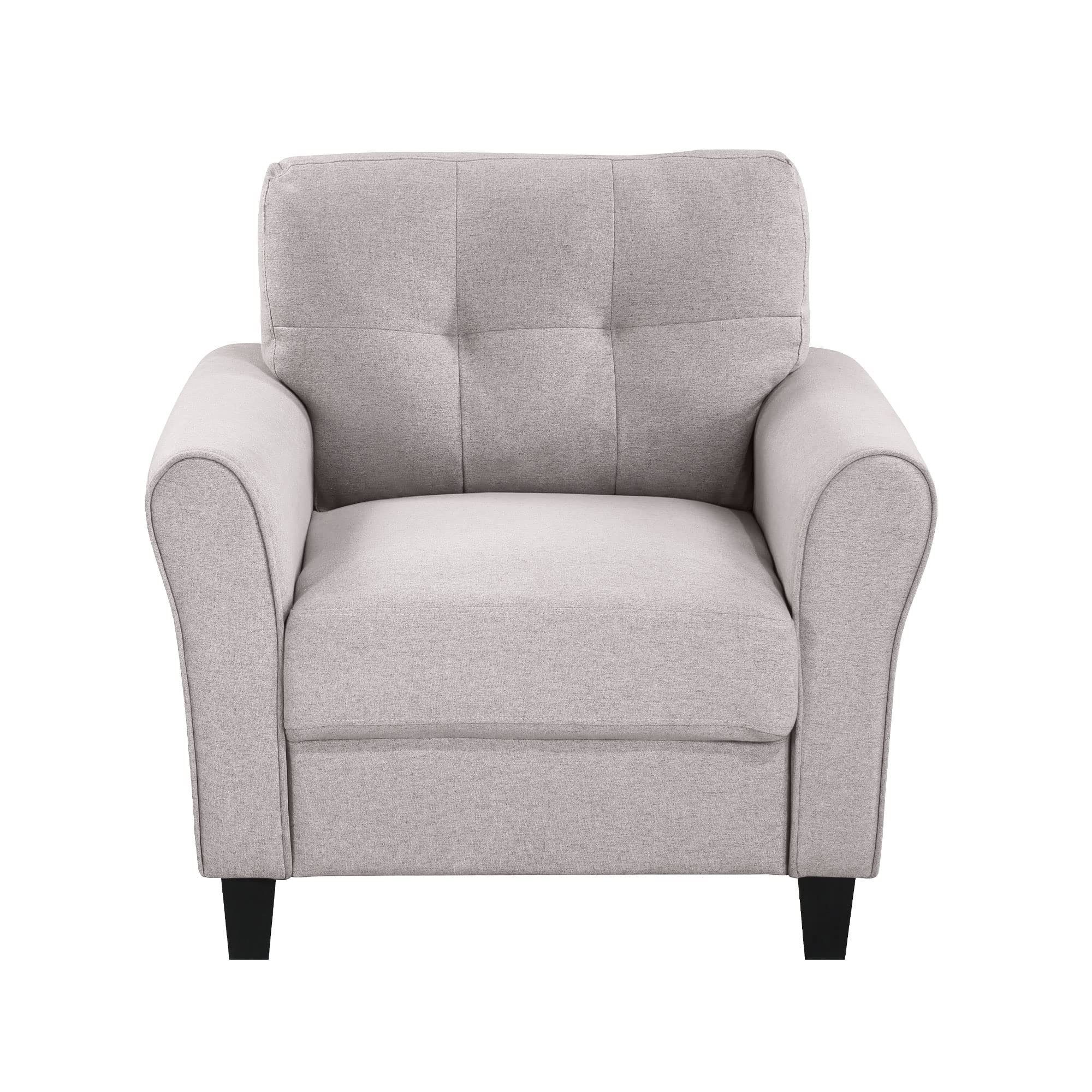 Merax Linen Upholstered Sofa Set - Single Chair, Loveseat & 3-Seat Sofa with Armrests, Modern Living Room Furniture for Home Decor, Comfortable Seating for Family Gatherings and Relaxation