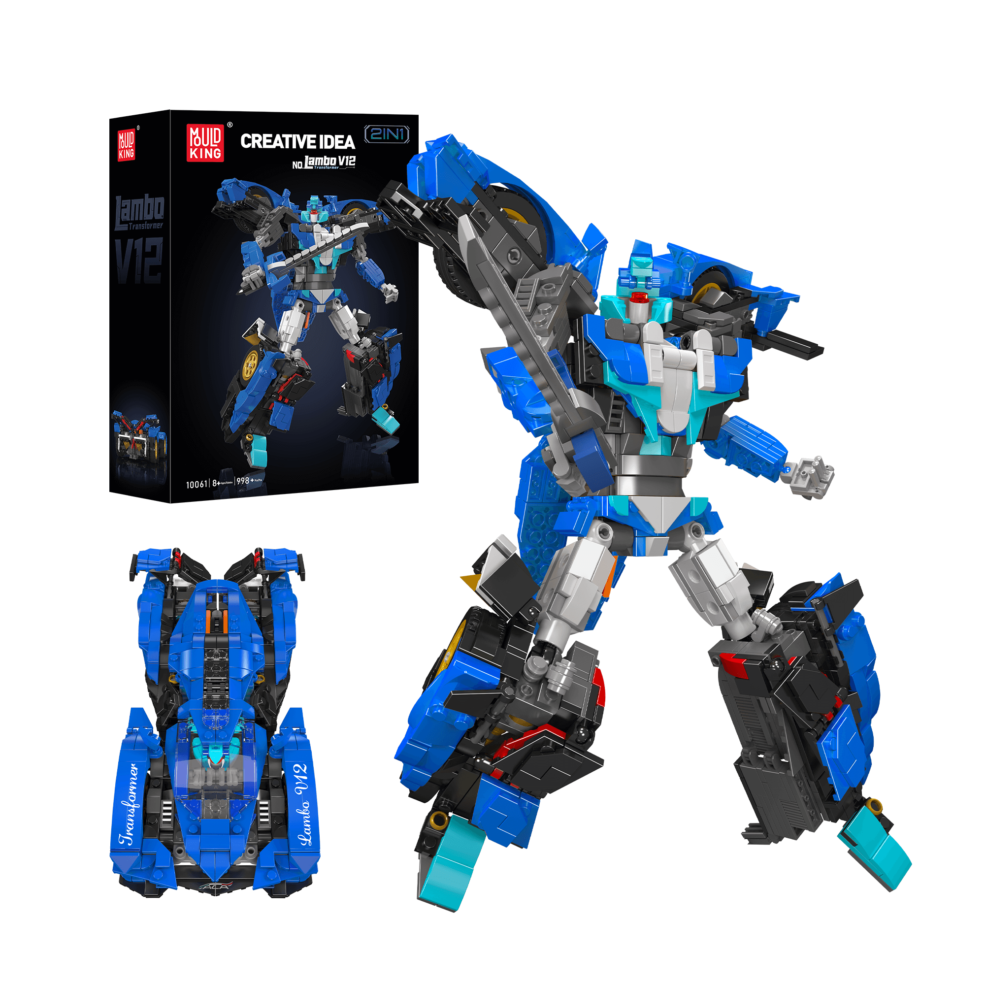 Mould King 10061 2-in-1 Lamborghini Robot Building Kit | 998 Piece STEM Toy for Kids & Adults | Creative Construction Set for Car & Robot Lovers | Perfect for Birthday Gifts & Family Bonding Activities