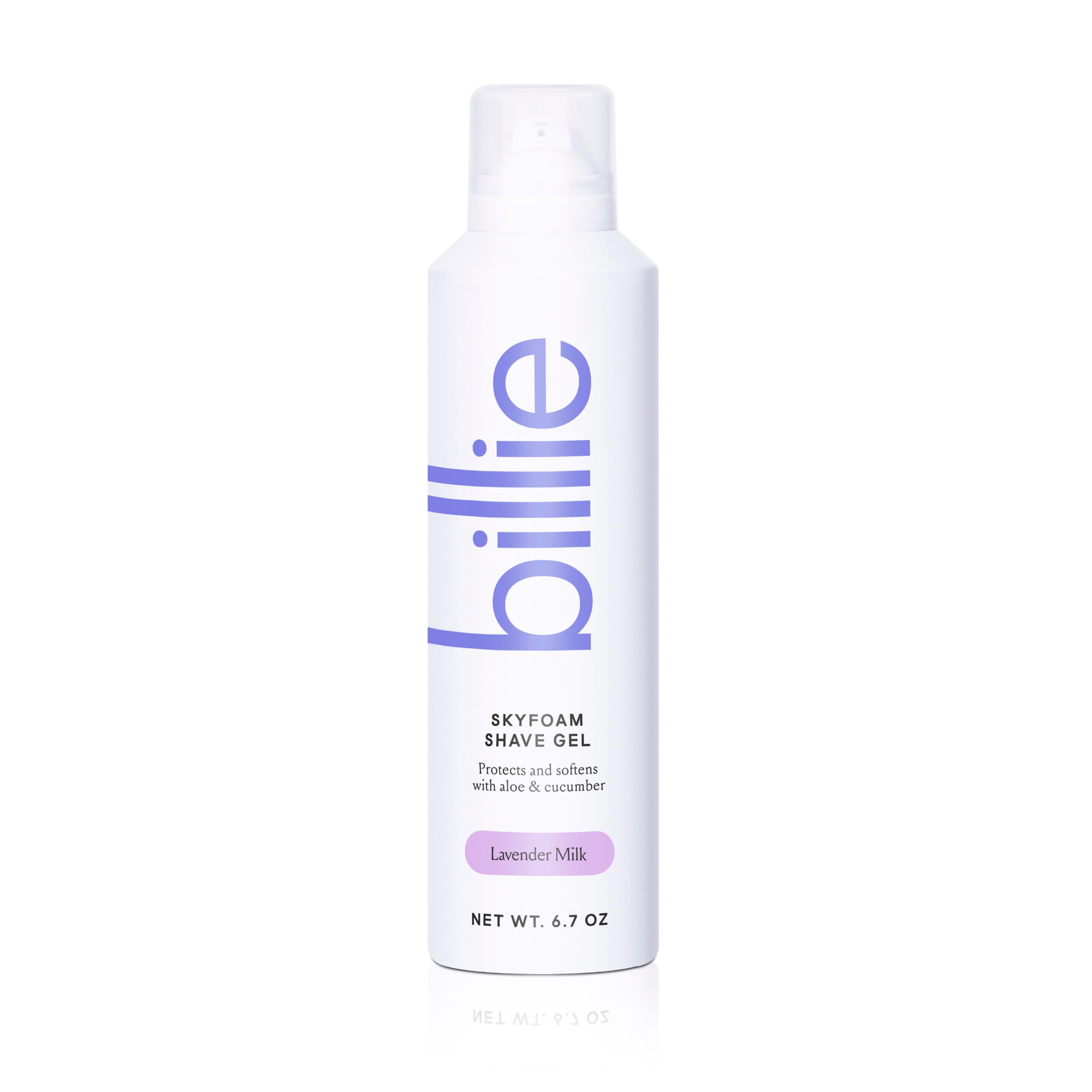 Billie SkyFoam Shave Gel - Lavender Milk Scented Shaving Cream for Women & Men - Water-Activated Foam with Aloe Vera & Cucumber Extract - 6.7 fl oz for Smooth, Close Shave - Perfect for Legs, Underarms & Bikini Area