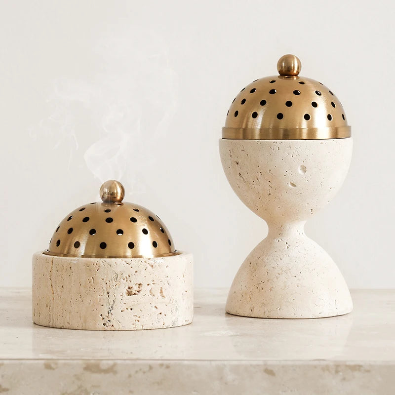 Ethereal Stone Incense Burner - Handmade Aromatherapy Diffuser for Meditation, Yoga & Home Decor | Natural Soapstone Essential Oil Warmer for Relaxation & Spiritual Healing