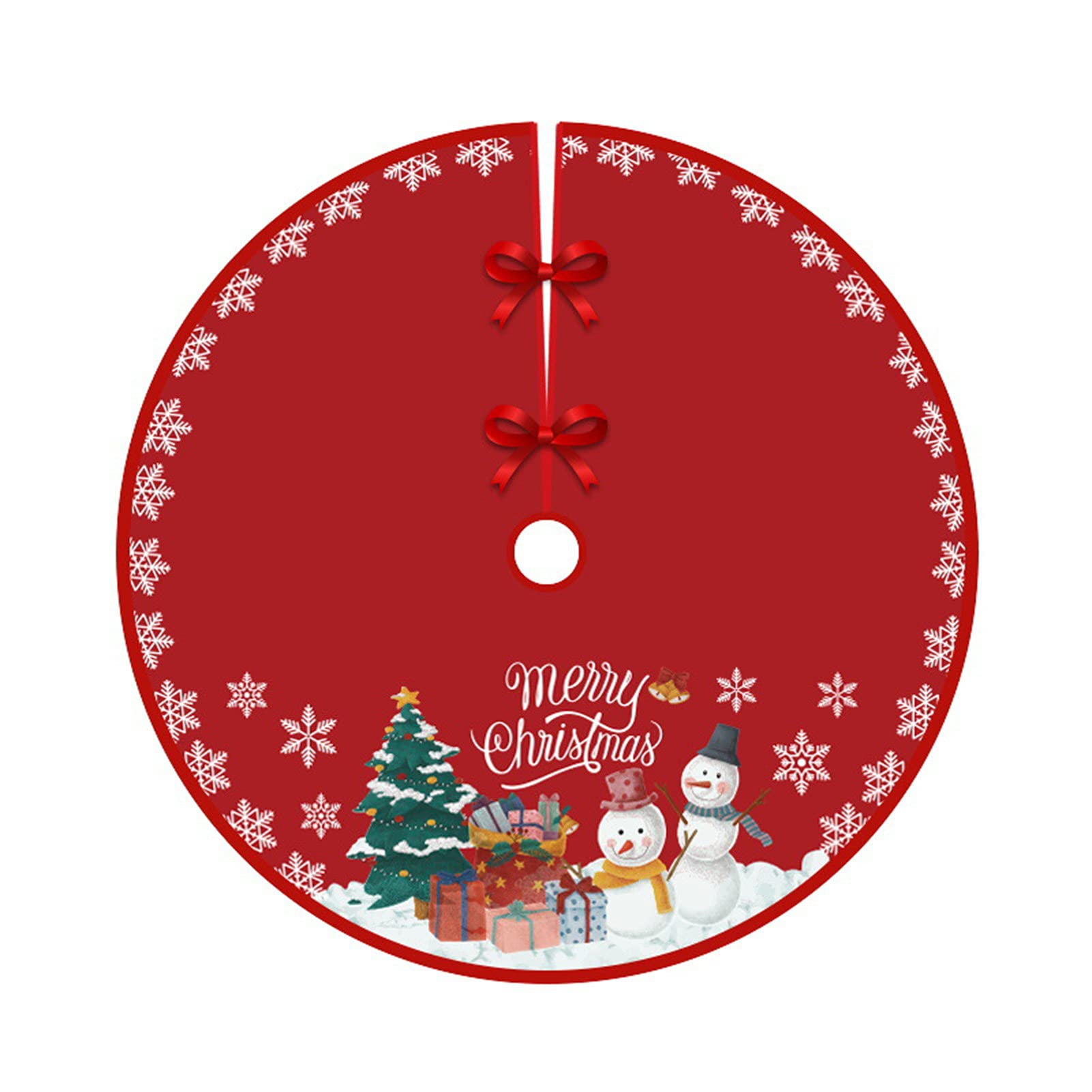 Festive Christmas Tree Skirt - Round Flannel Holiday Decor for Home, Xmas Tree Pad with Exquisite Design - Perfect for Living Room, Bedroom & Holiday Party Decorations