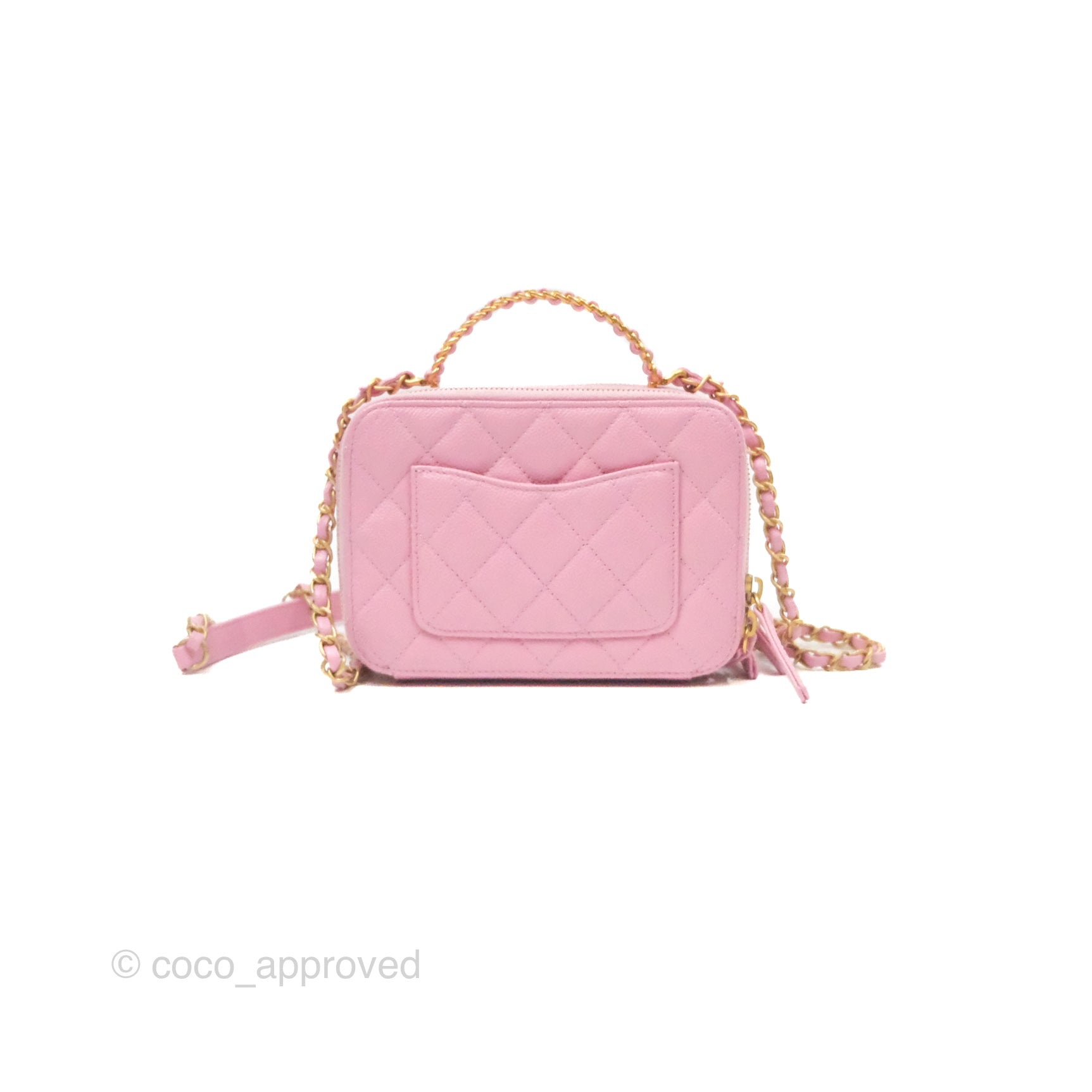 Chanel Caviar Quilted Small Vanity Case Handbag in Light Pink - Luxury Crossbody Bag for Women, Perfect for Date Night & Special Occasions