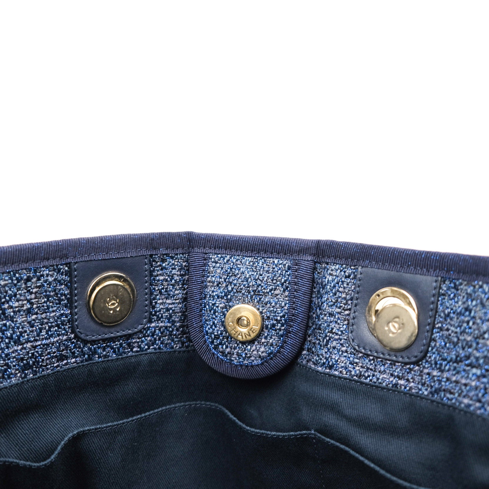 Chanel Navy Blue Canvas Deauville Medium Tote Bag - Luxury Designer Handbag for Women, Perfect for Work, Travel & Everyday Use