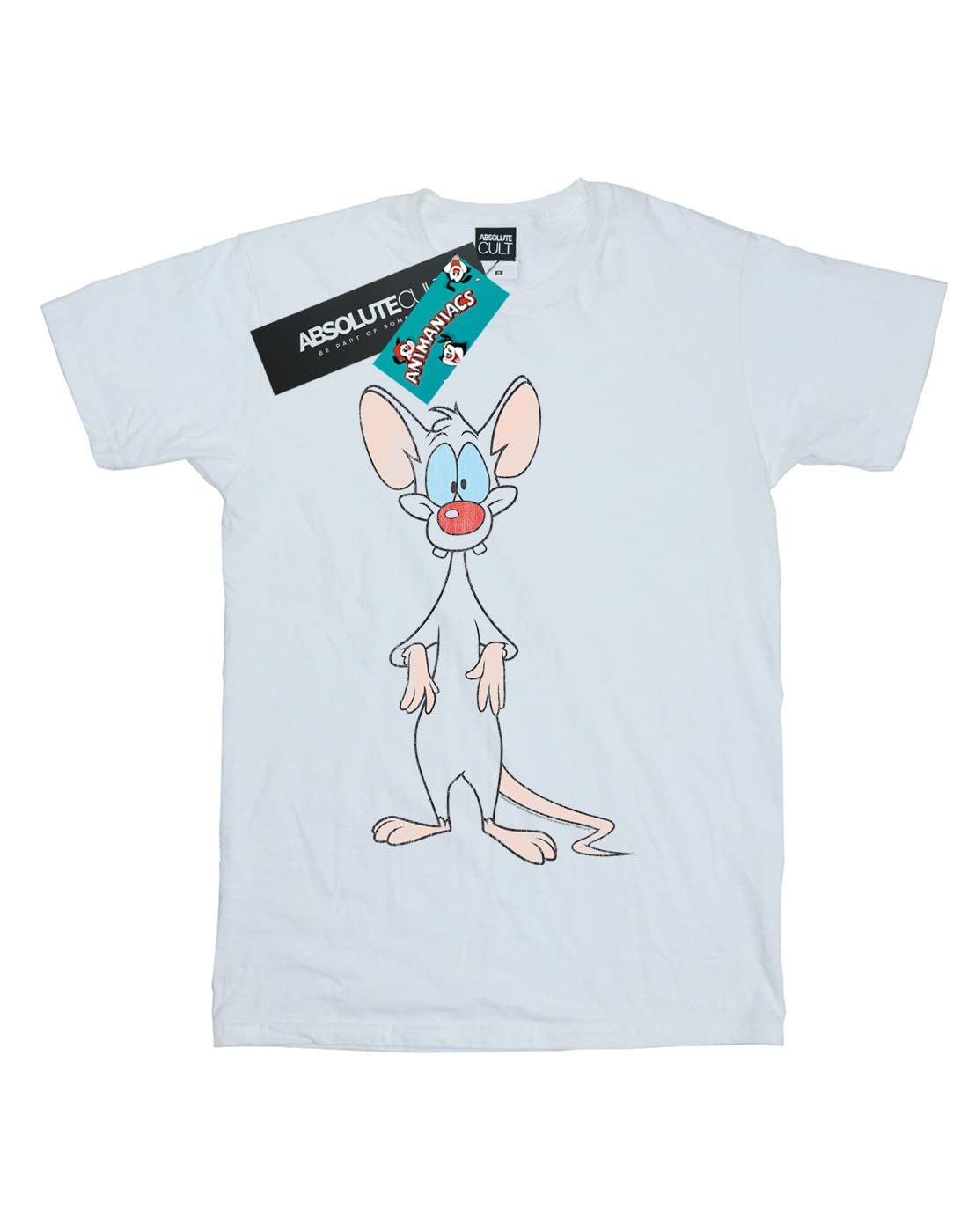 Animaniacs Boys Pinky Classic Pose T-Shirt White - Kids Cartoon Graphic Tee for 3-4 Years Old - Perfect for Birthday Gifts, School Days & Family Outings