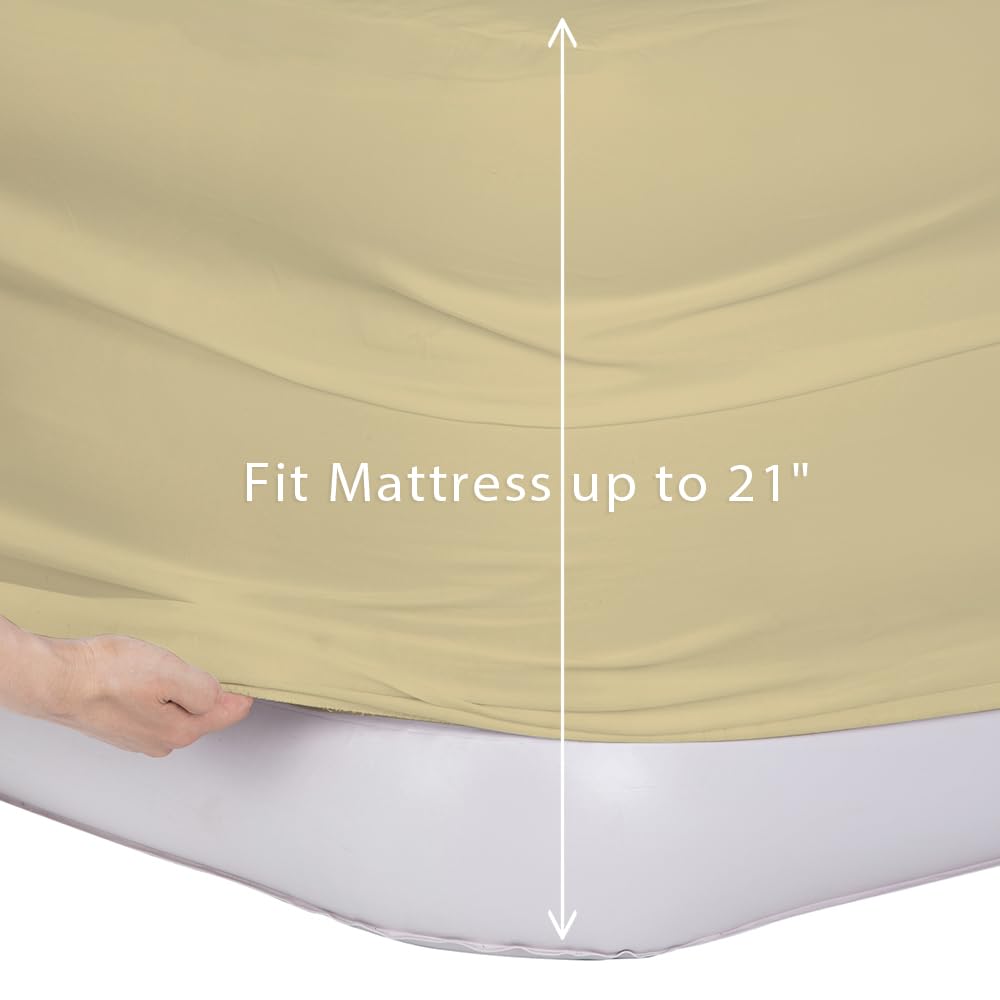 Bedecor Twin Size Air Mattress Sheets - Super Soft & Breathable Removable Fitted Sheet with Deep Pocket (21