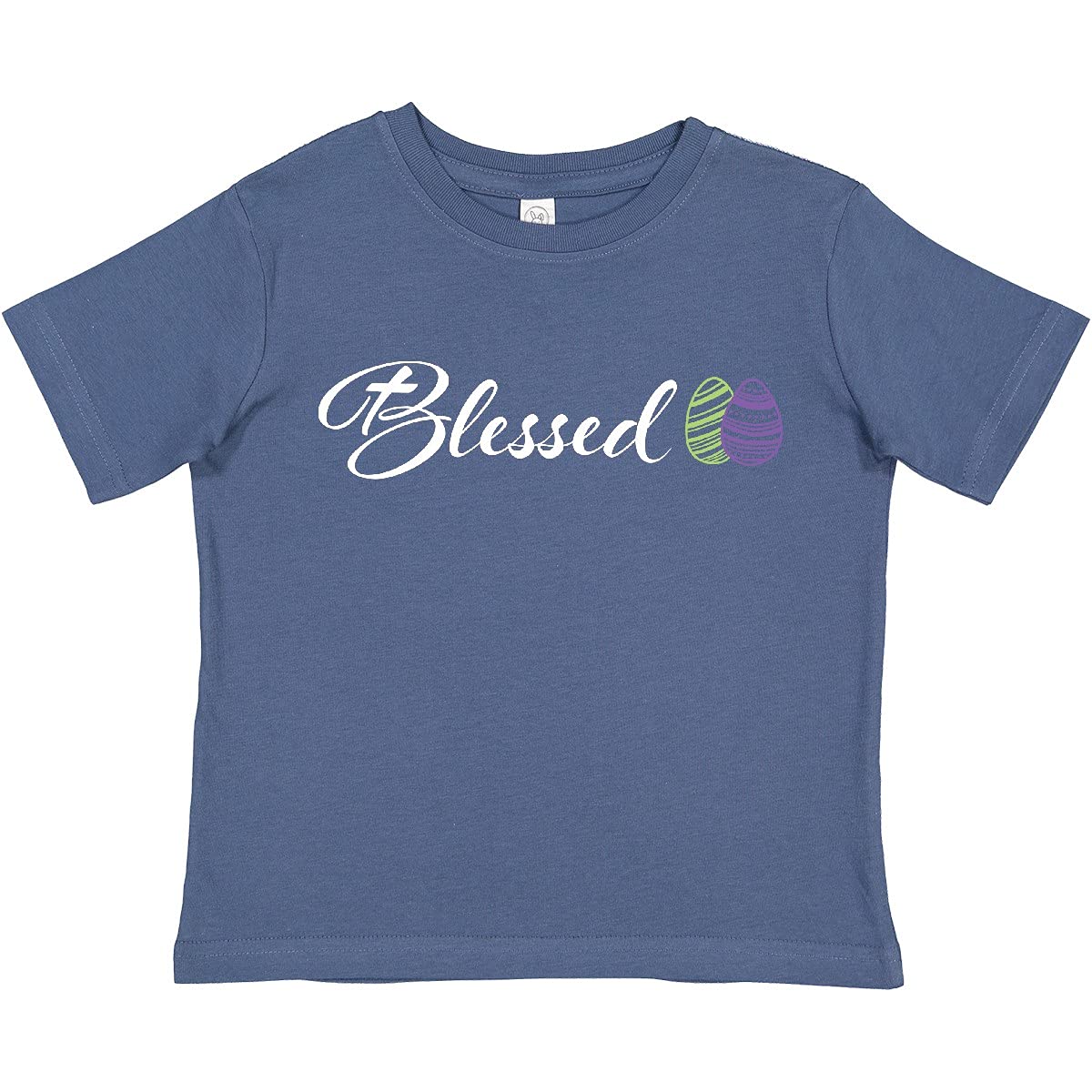 Easter Blessed Toddler T-Shirt with Green & Purple Eggs for Holiday Outfits