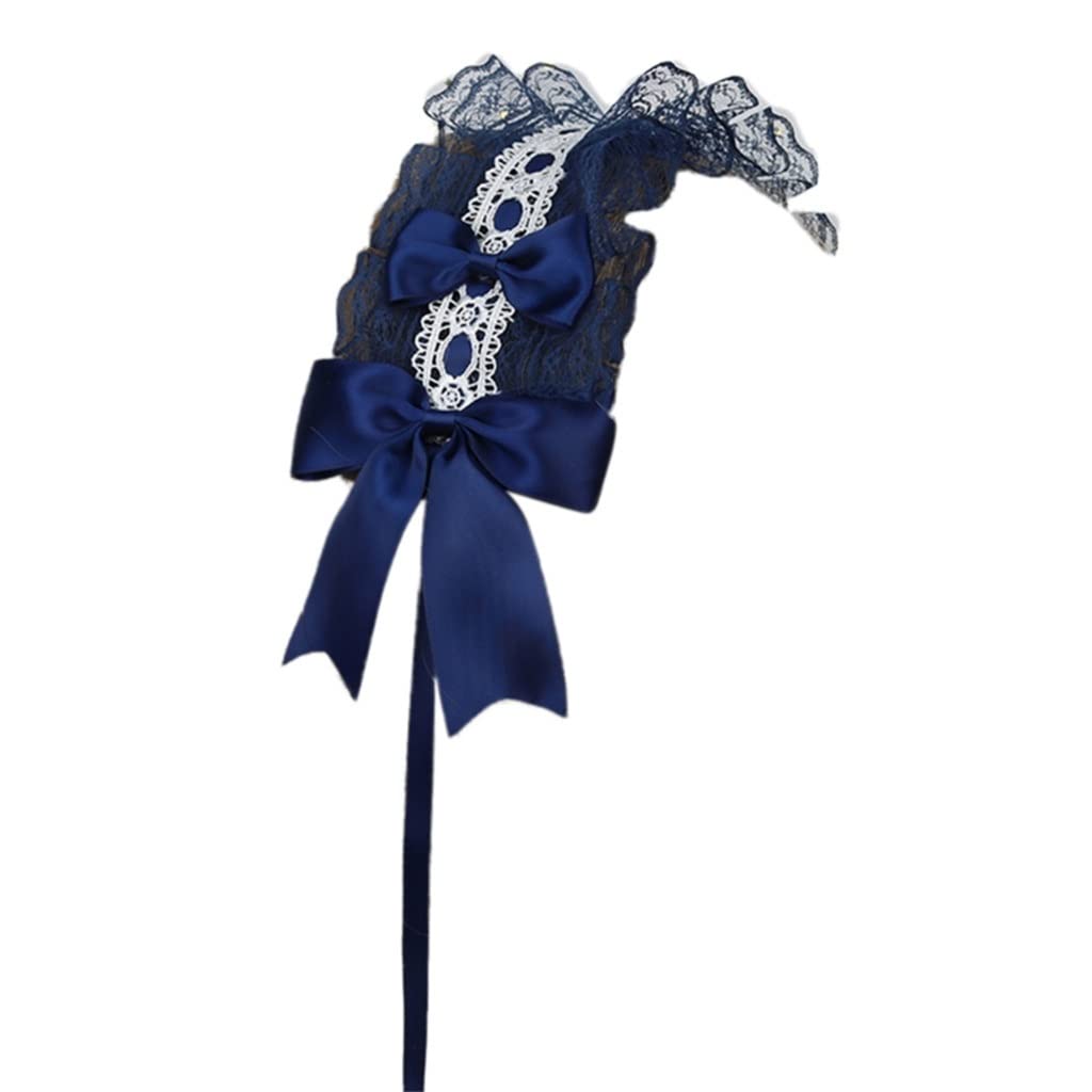 KLHHG Lolita Ruffles Lace Headbands - Elegant Ribbon Bows Hair Accessories for Anime Cosplay, Maid Costume & Kawaii Fashion (One Size) - Perfect for Costume Parties, Conventions and Themed Events