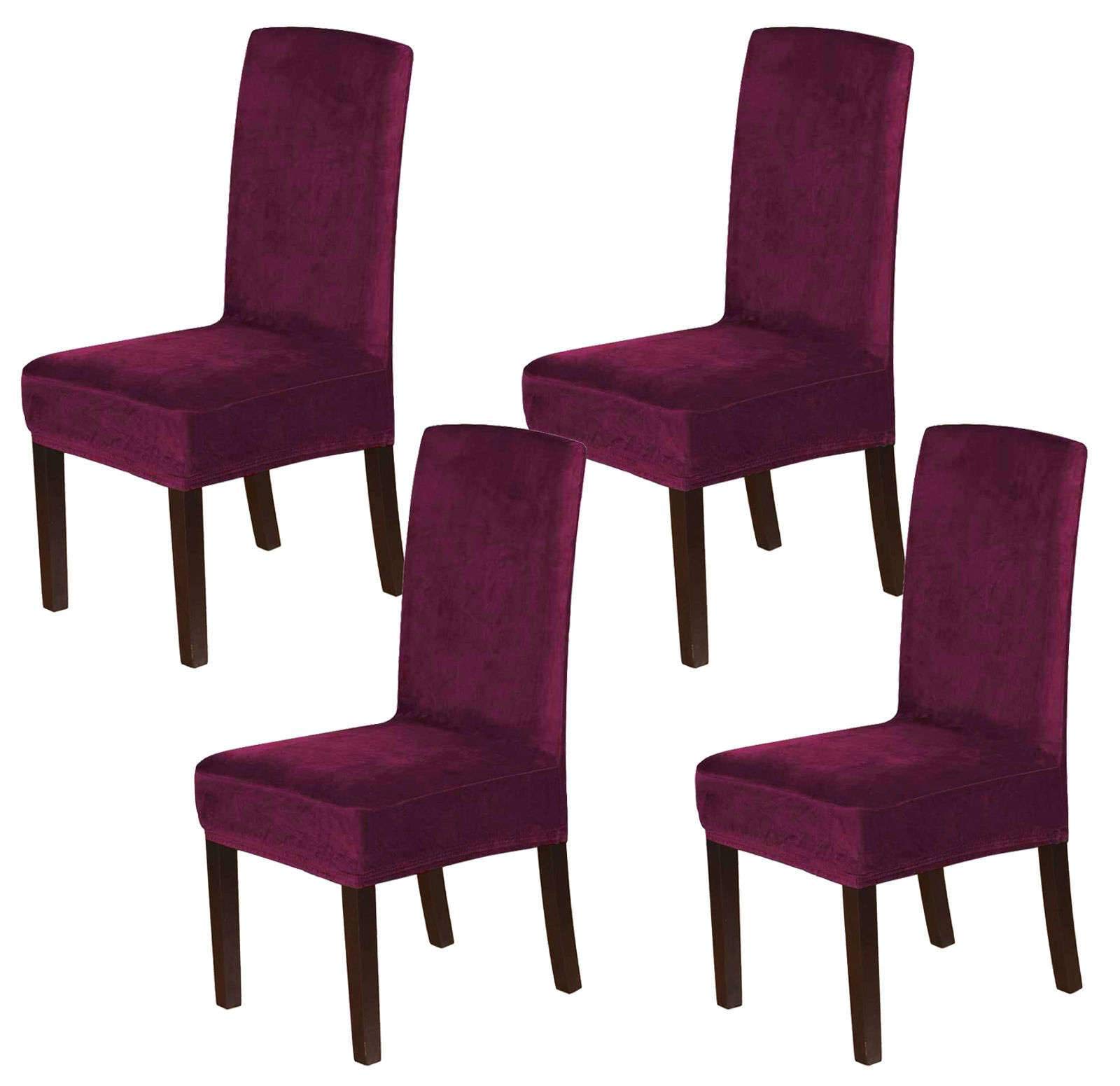 Luxury Velvet Dining Chair Covers Set of 4 - Modern Parsons Chair Slipcovers for Home, Hotel & Wedding - Universal Furniture Protector for Kitchen & Ceremony - J-4 Pack | Perfect for Formal Dining, Restaurant Decor & Special Events