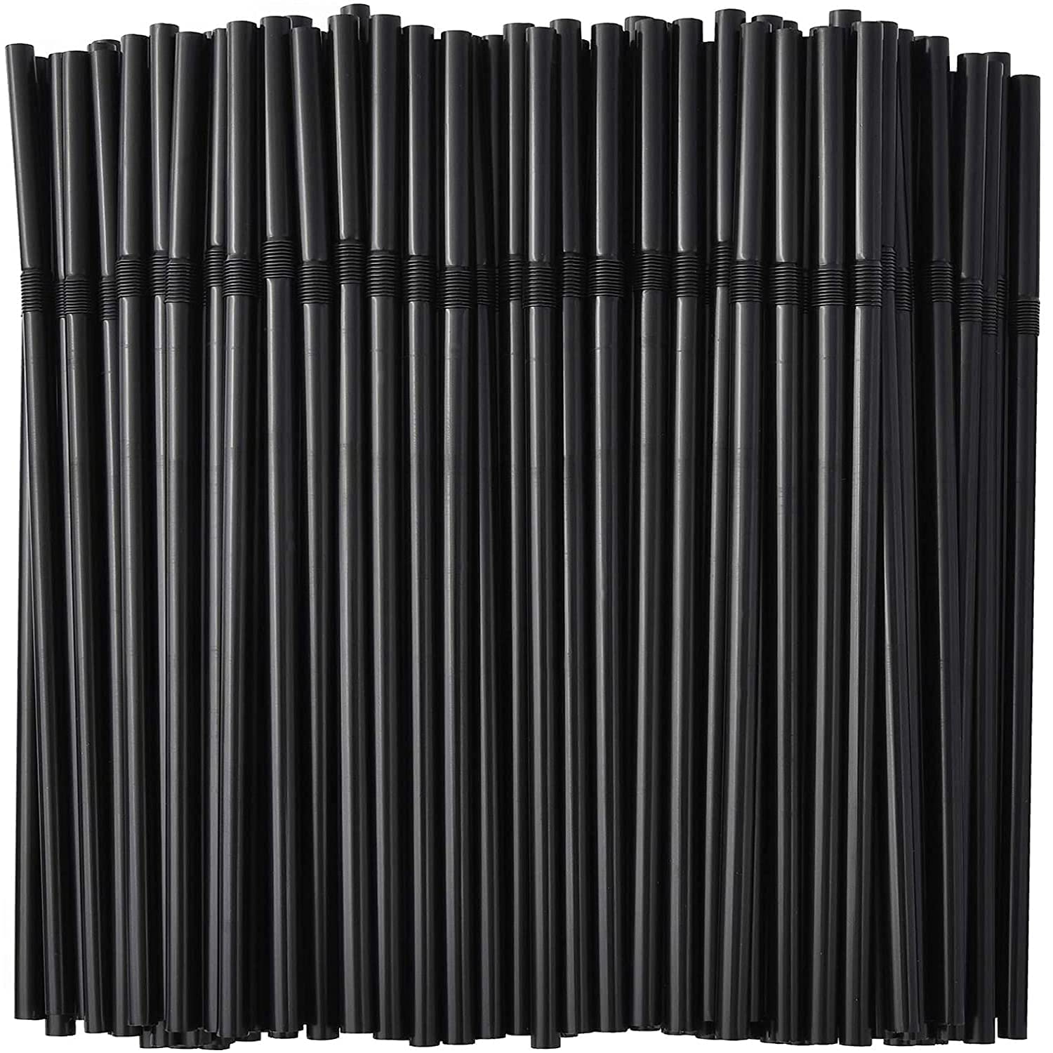 ALINK 500 Black Flexible Straws + 200 Extra Long Bendable Drinking Straws - Perfect for Smoothies, Cocktails, and Party Drinks
