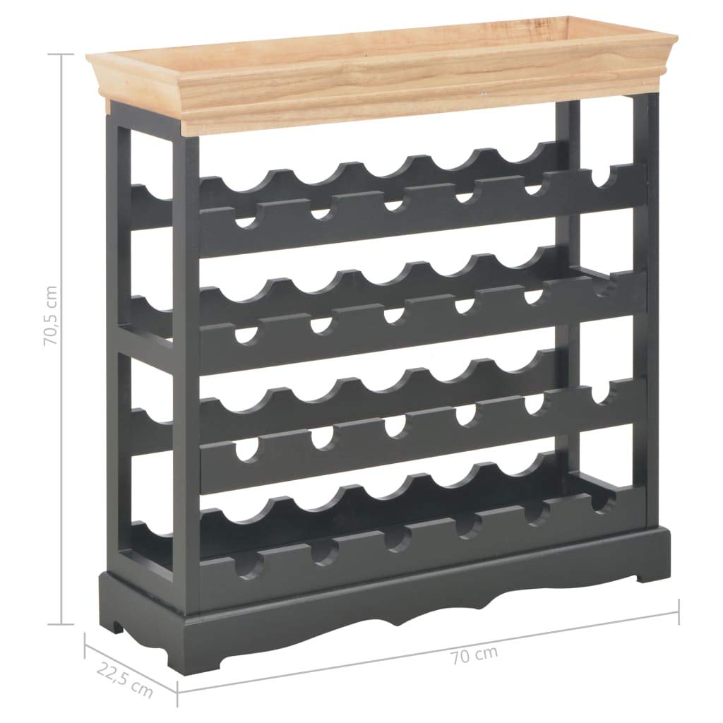 FAMIROSA 24 Bottle Wine Rack - Freestanding Wine Holder with Display Shelves & Top Tray - 27.6