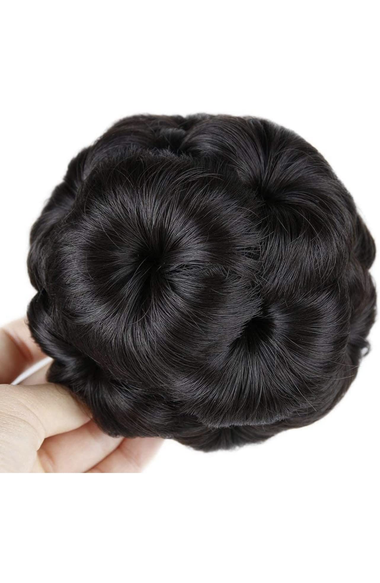 Stylish Black Bridal Hair Bun Extension - Ready-Made Juda Hairpiece for Women & Girls | Natural Look Hair Accessory | 1PC Free Size | Perfect for Weddings, Parties & Special Occasions