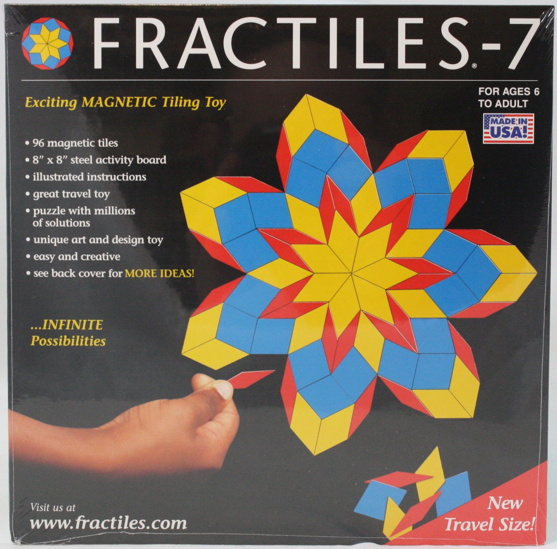 Fractiles: Magnetic Travel Tiles Puzzle Game - STEM Learning Toy for Kids & Adults - Perfect for Road Trips, Airplanes & Family Game Nights