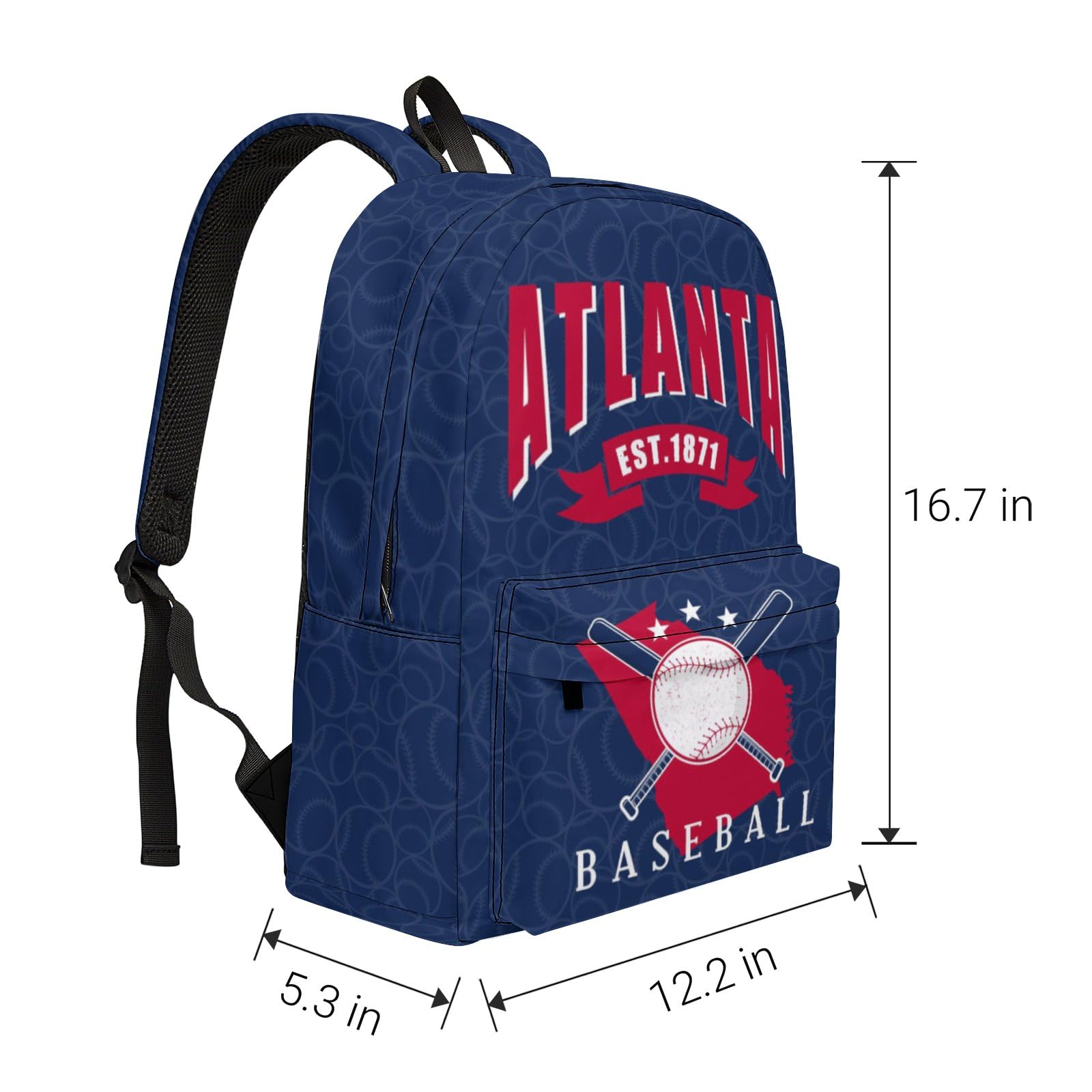 Large Capacity Lightweight Durable Backpack for Travel, School & College - Water-Resistant Daypack for Men & Women - Perfect for Commuting, Hiking & Baseball Fans Gift