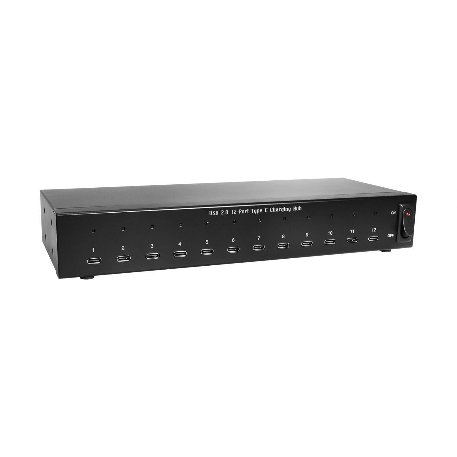 12-Port Industrial USB-C Charging Station - 3A Fast Charging per Port, Sync & Charge Multiple Devices - Perfect for Offices, Workshops & Smart Homes