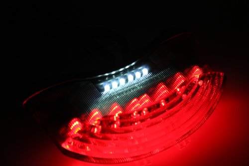 Sequential LED Tail Lights Clear Lens for 2008-2010 Triumph Speed Triple - High Visibility Brake Lights for Night Riding & Safety