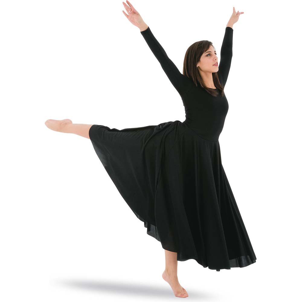 Body Wrappers Long Sleeve Dance Dress 512 - Ballet, Jazz & Contemporary Performance Outfit for Women & Girls - Perfect for Recitals, Competitions & Dance Classes