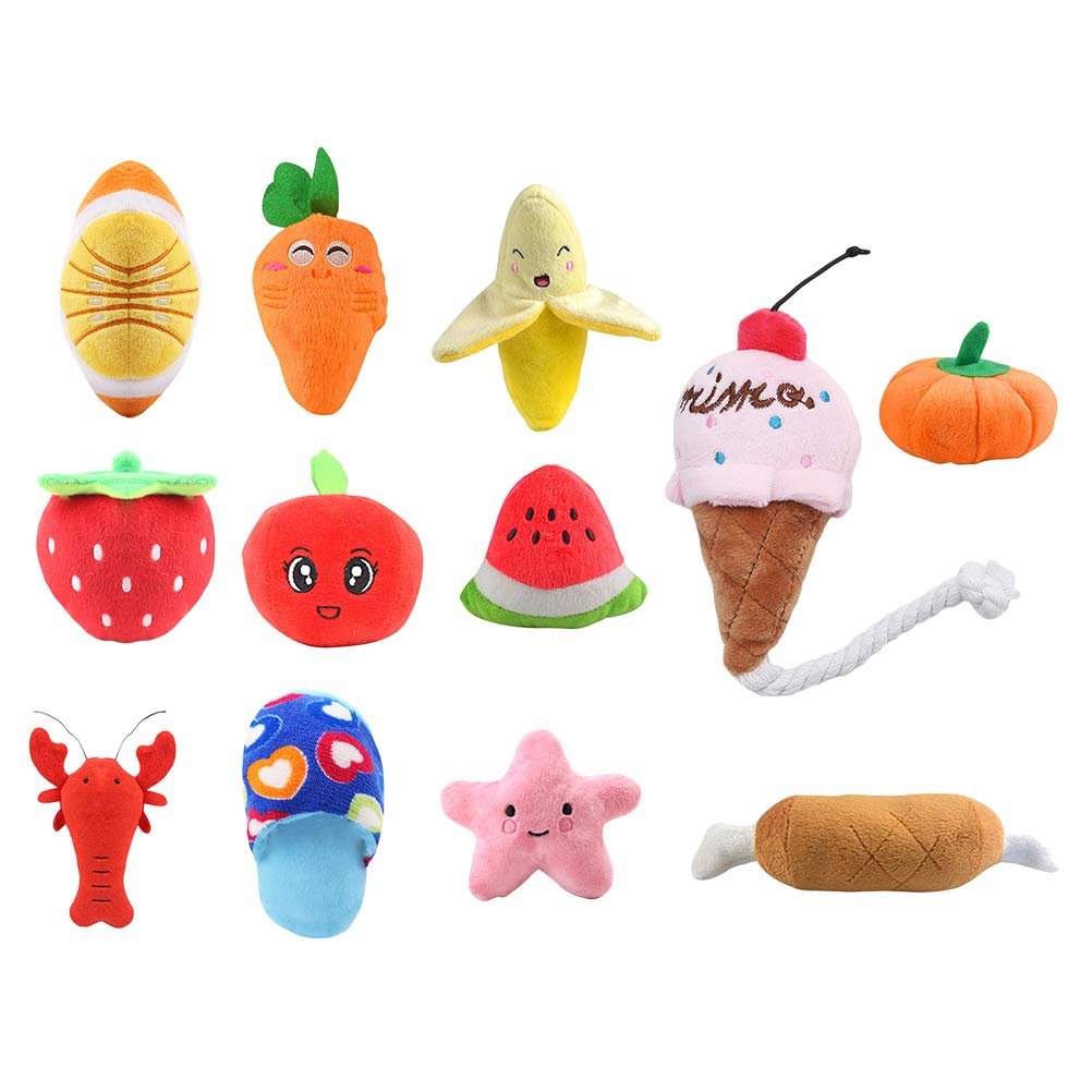 TEHAUX 12 Pack Dog Toys Set - Durable Chew Toys for Puppies & Adult Dogs, Squeaky Plush Toys with Noise Reduction to Relieve Anxiety & Boredom - Perfect for Playtime, Training, and Keeping Pets Entertained at Home