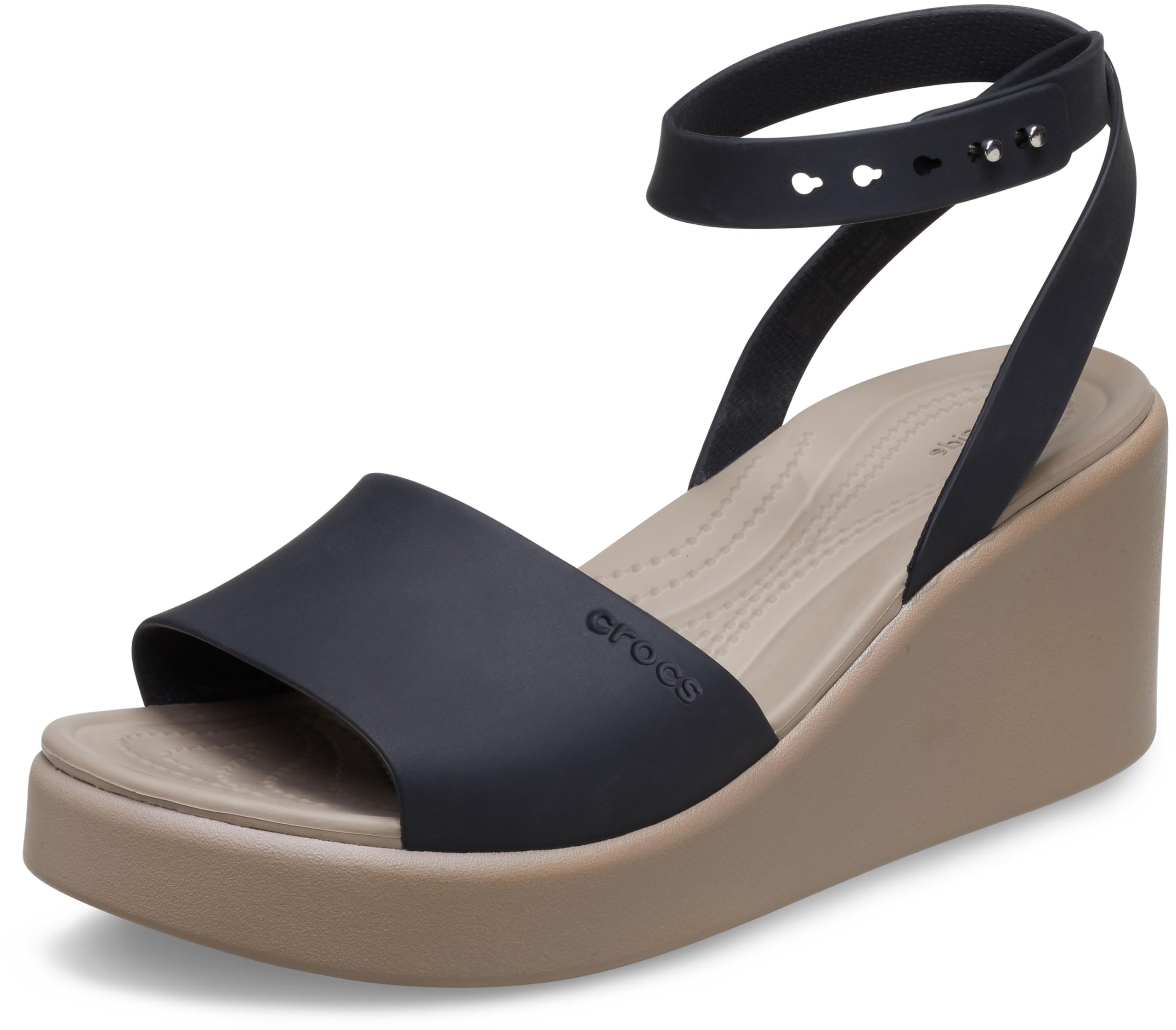 Crocs Women's Brooklyn Ankle Strap Wedge Sandals - Comfortable & Stylish Summer Shoes for Walking, Beach, and Casual Outings