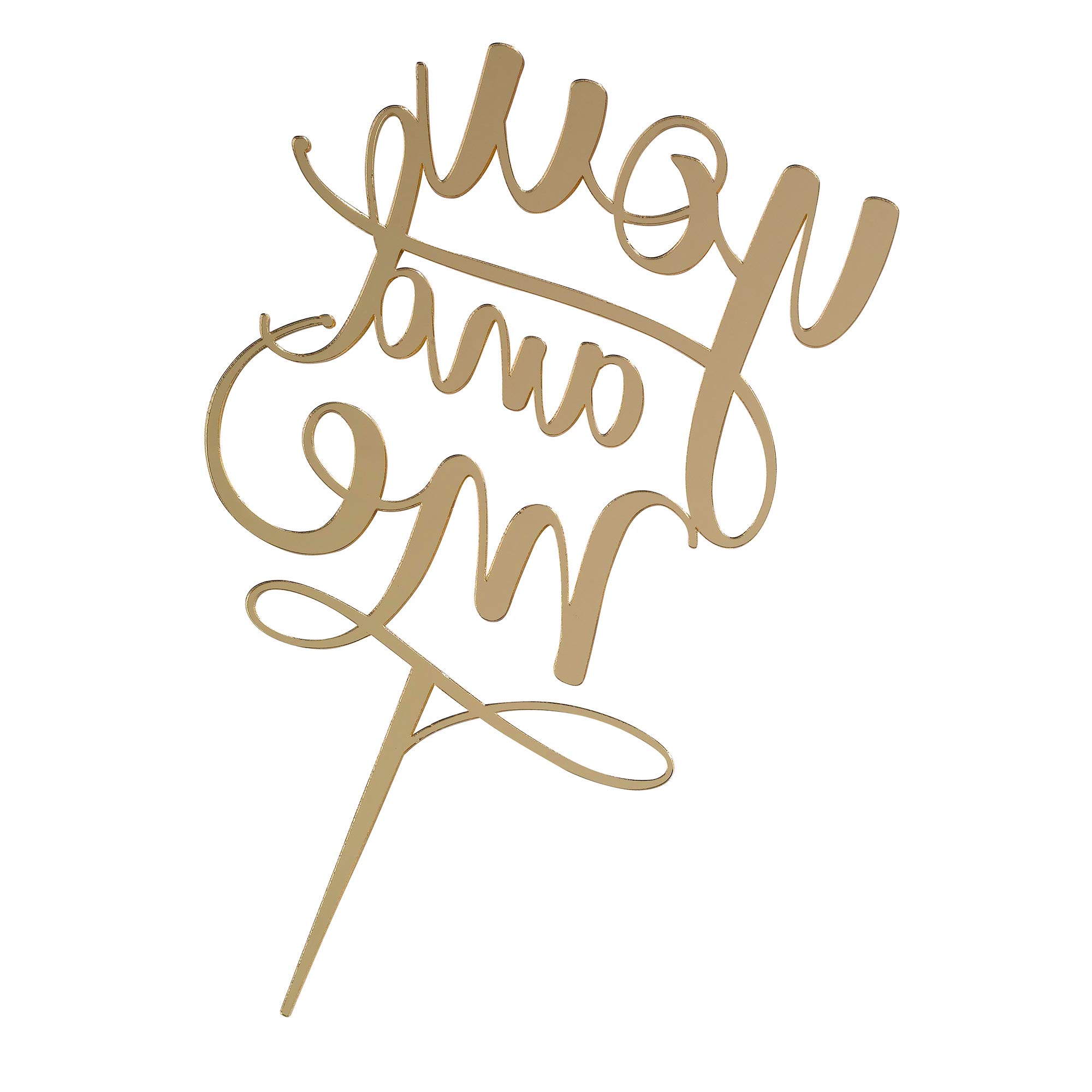 Lillian Rose Gold Laser Cut Cake Picks - Set of 12, 8.25 Inch Wedding Cake Toppers for Birthday, Anniversary & Bridal Shower Decorations - Elegant Edible Gold Foil Cupcake Toppers for Dessert Table Decor