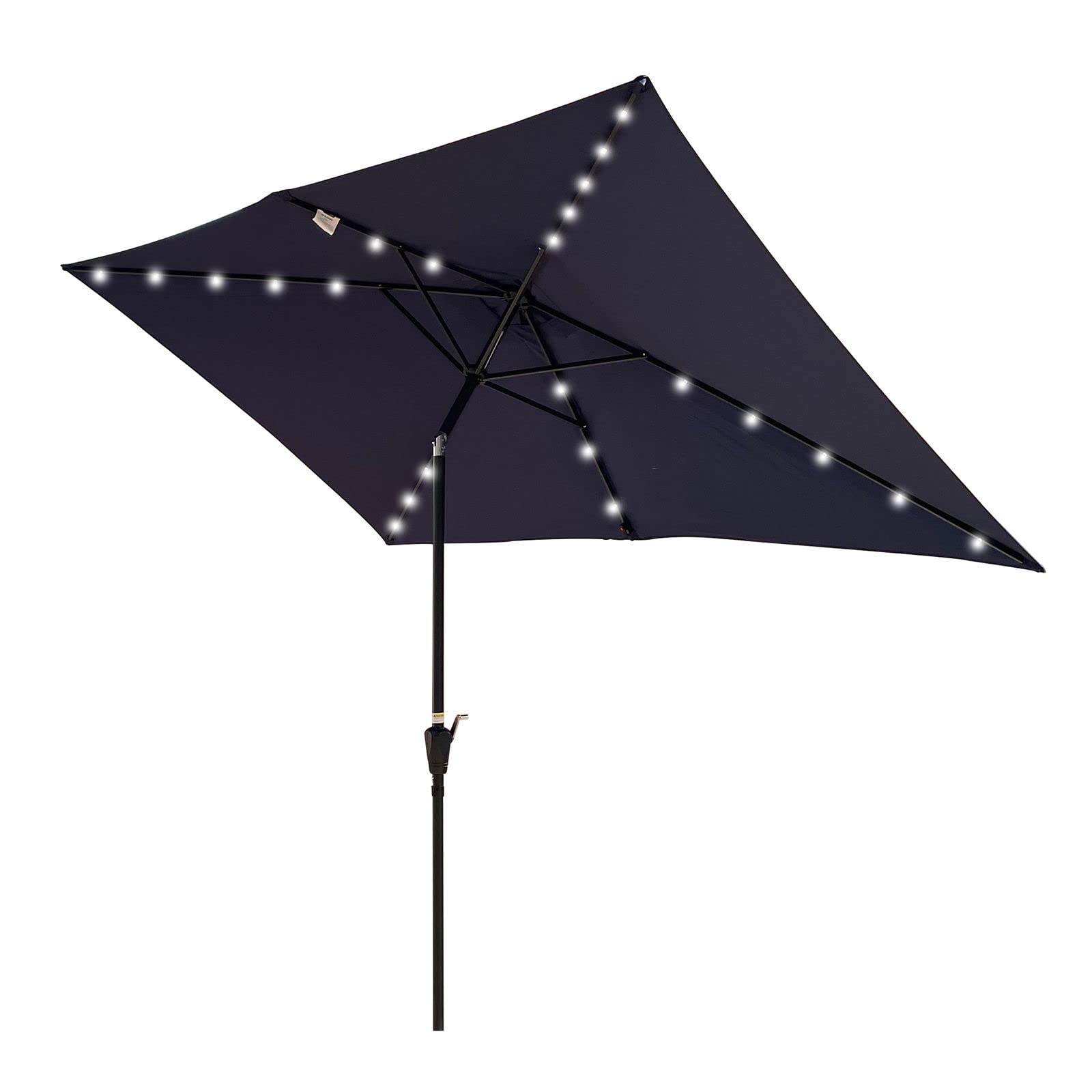 Windproof Solar Offset Patio Umbrella with LED Lights - Rustproof Outdoor Cantilever Umbrella for Backyard, Garden, Deck & Picnic - Perfect for Shade & Relaxation