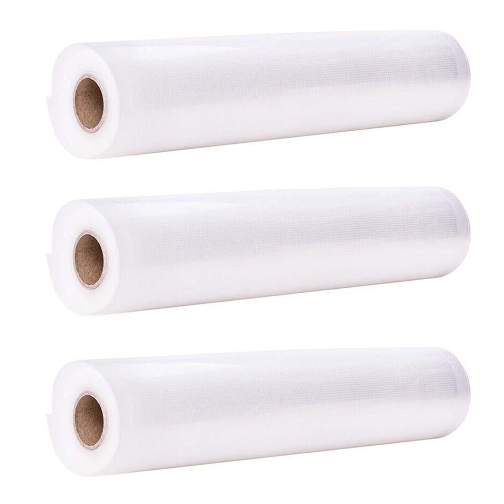 Hemoton Vacuum Storage Bags 3 Rolls - 17x500cm Airtight Food Saver Bags for Meal Prep, Sous Vide & Leftovers | Keep Food Fresh Longer | Ideal for Freezer, Refrigerator & Pantry Organization