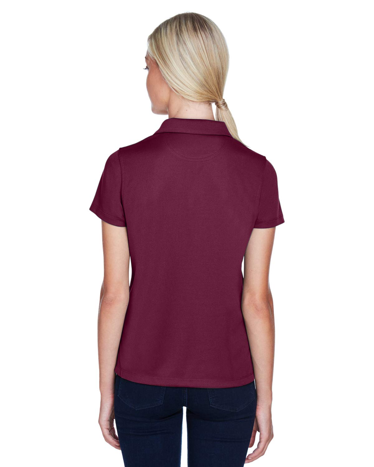 Women's Double Mesh Polo Shirt - Breathable & Stylish Casual Top for Golf, Tennis & Outdoor Activities - MAROON