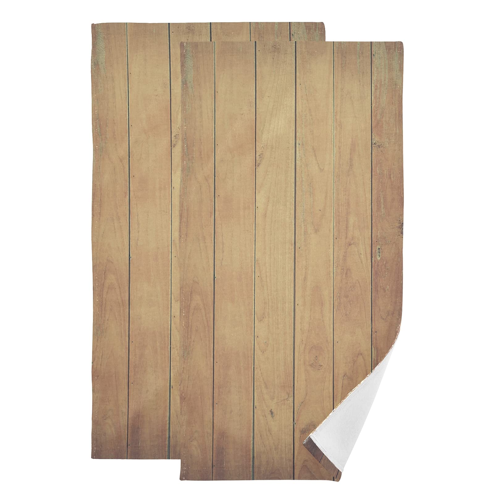 Premium 11-Ply Wood Hand Towels Set of 2 - Ultra Soft 100% Cotton Face & Bath Towels (14