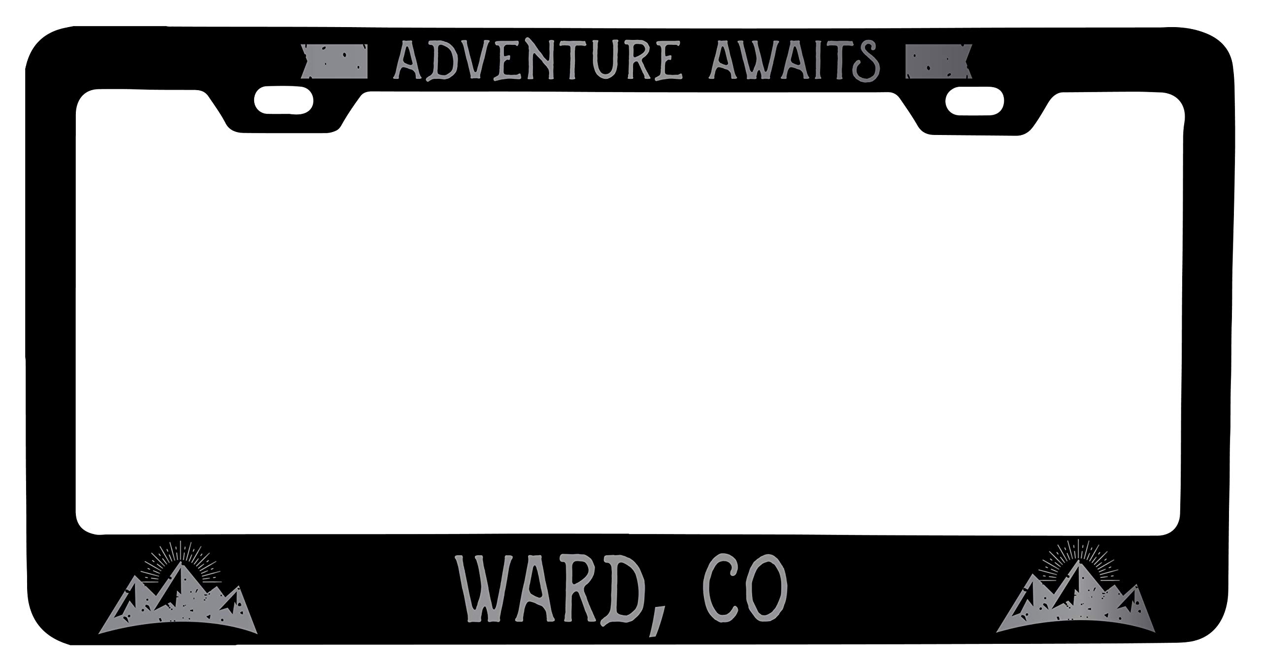 Ward Colorado Laser Etched Vanity Black Metal License Plate Frame - Durable Car Accessory for Personalized Vehicle Customization | Perfect for Cars, Trucks & SUVs