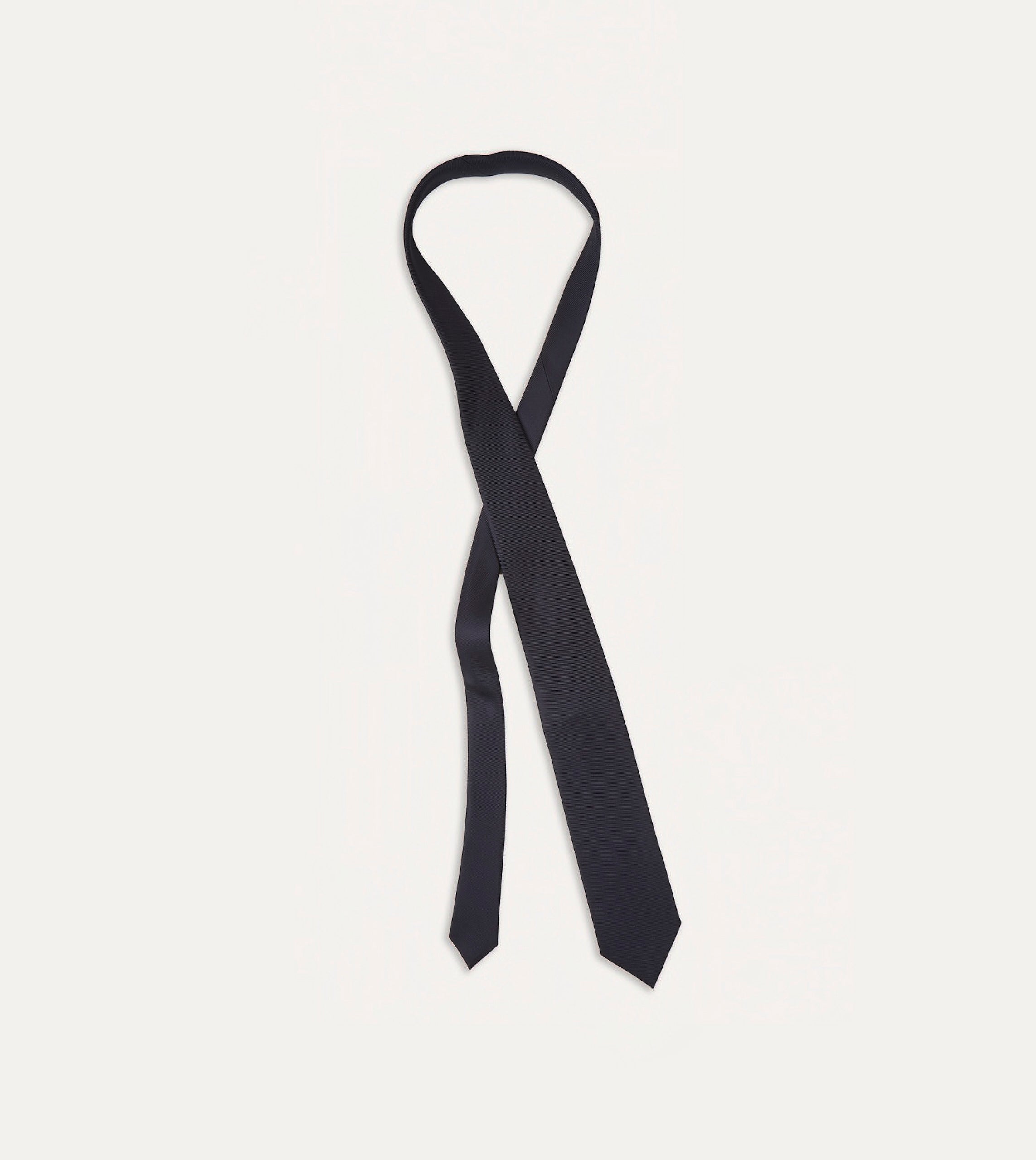 Premium Navy Blue Silk Twill Necktie with Tipped Design - Elegant Formal Tie for Business, Weddings & Special Occasions