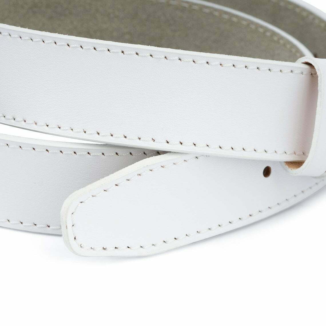 Men's White Genuine Leather Belt Replacement Strap - 35mm Width Adjustable for Dunhill Buckles | Perfect for Business Attire, Formal Wear & Dress Pants