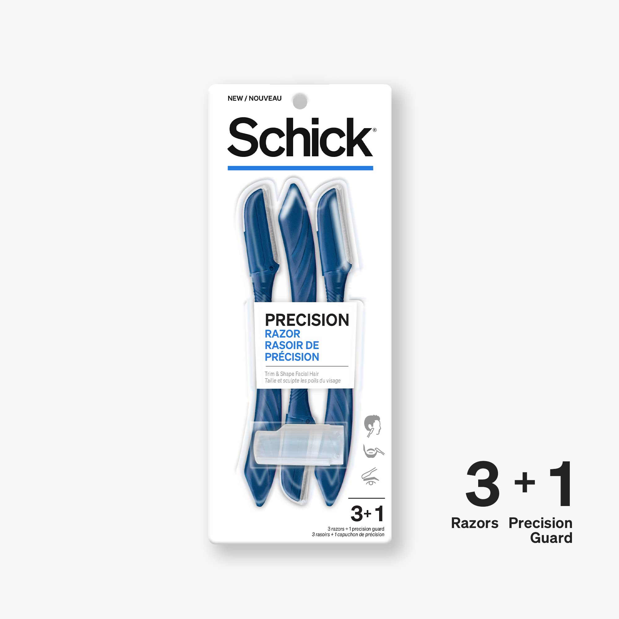 Schick Precision Razor for Men - 3 Pack Disposable Edge Razors for Smooth Shaving & Grooming | Perfect for Travel, Gym & Daily Use