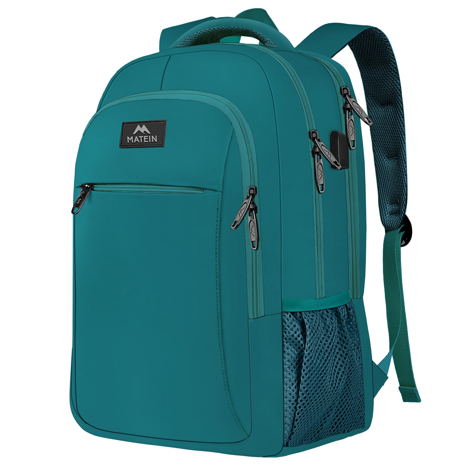 MATEIN Slim Anti-Theft Laptop Backpack 15.6 Inch with USB Charging Port - Water Resistant Travel Backpack for Work, College & Commuting - Durable Computer Bag for Men & Women (Peacock Blue) - Perfect for Business Trips, School & Daily Use