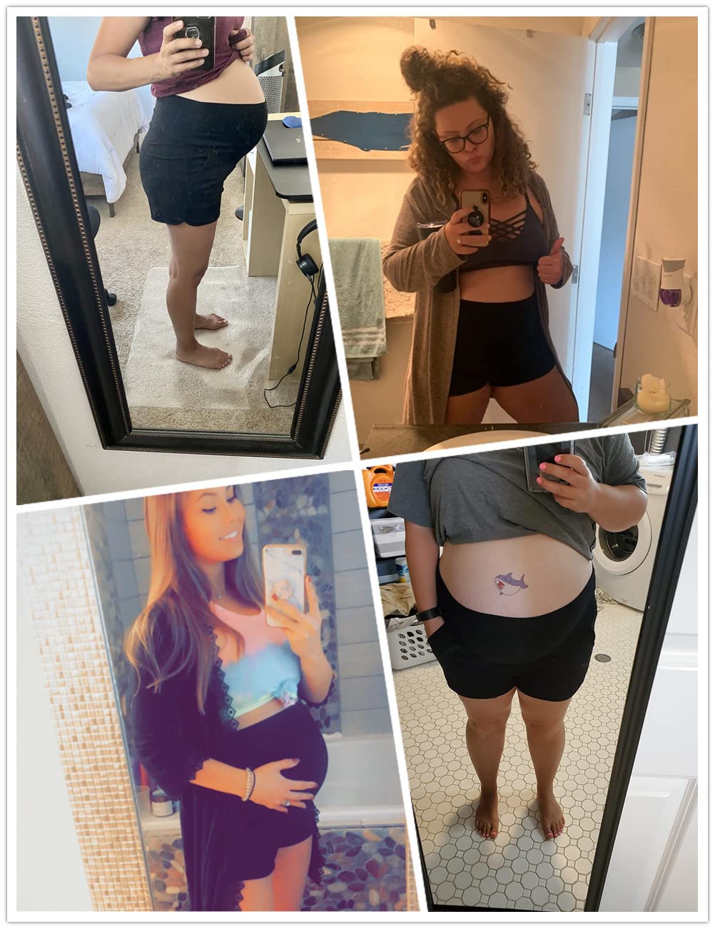 FitGlam Women's Maternity Shorts - Over Belly Pregnancy Lounge, Workout & Running Shorts with Pockets - Perfect for Sleeping, Yoga & Casual Wear