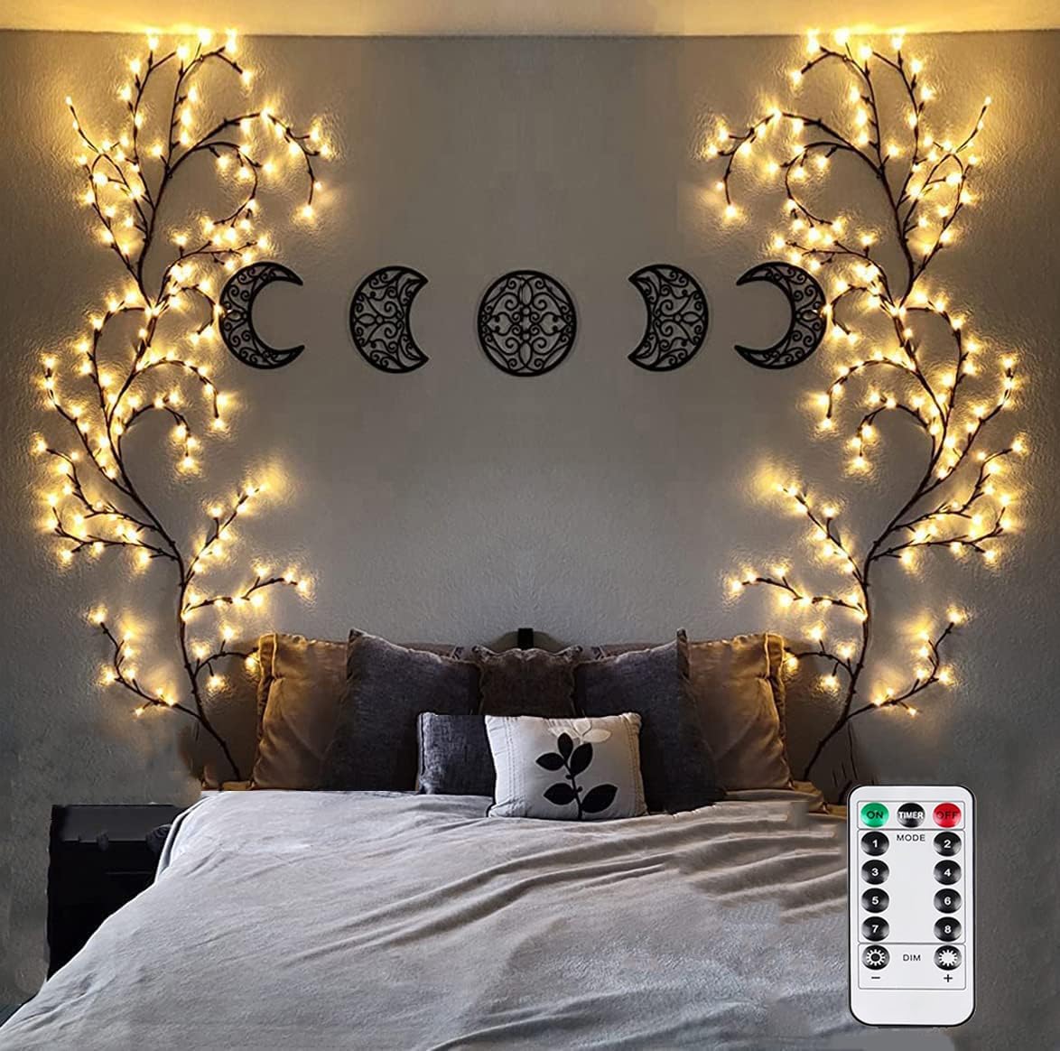 Enchanted Willow Vine Lights with Remote - 144 LED Fairy Lights for Christmas, Room, Bedroom & Living Room Decor - 8 Lighting Modes Artificial Plant Branches for DIY Home Decoration | Perfect for Weddings, Parties & Holiday Decorations