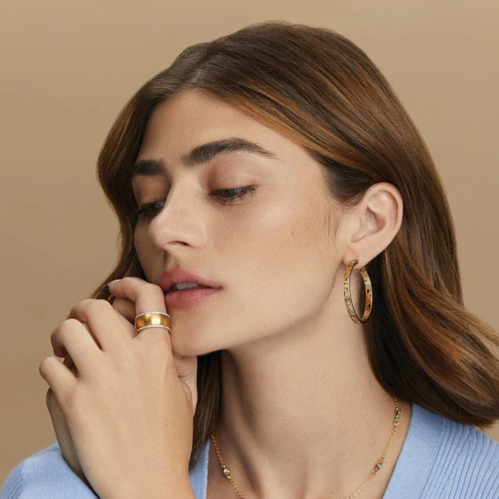 Brighton Contempo Medium Hoop Earrings - Sterling Silver Fashion Jewelry for Women | Perfect for Everyday Wear, Office & Date Night