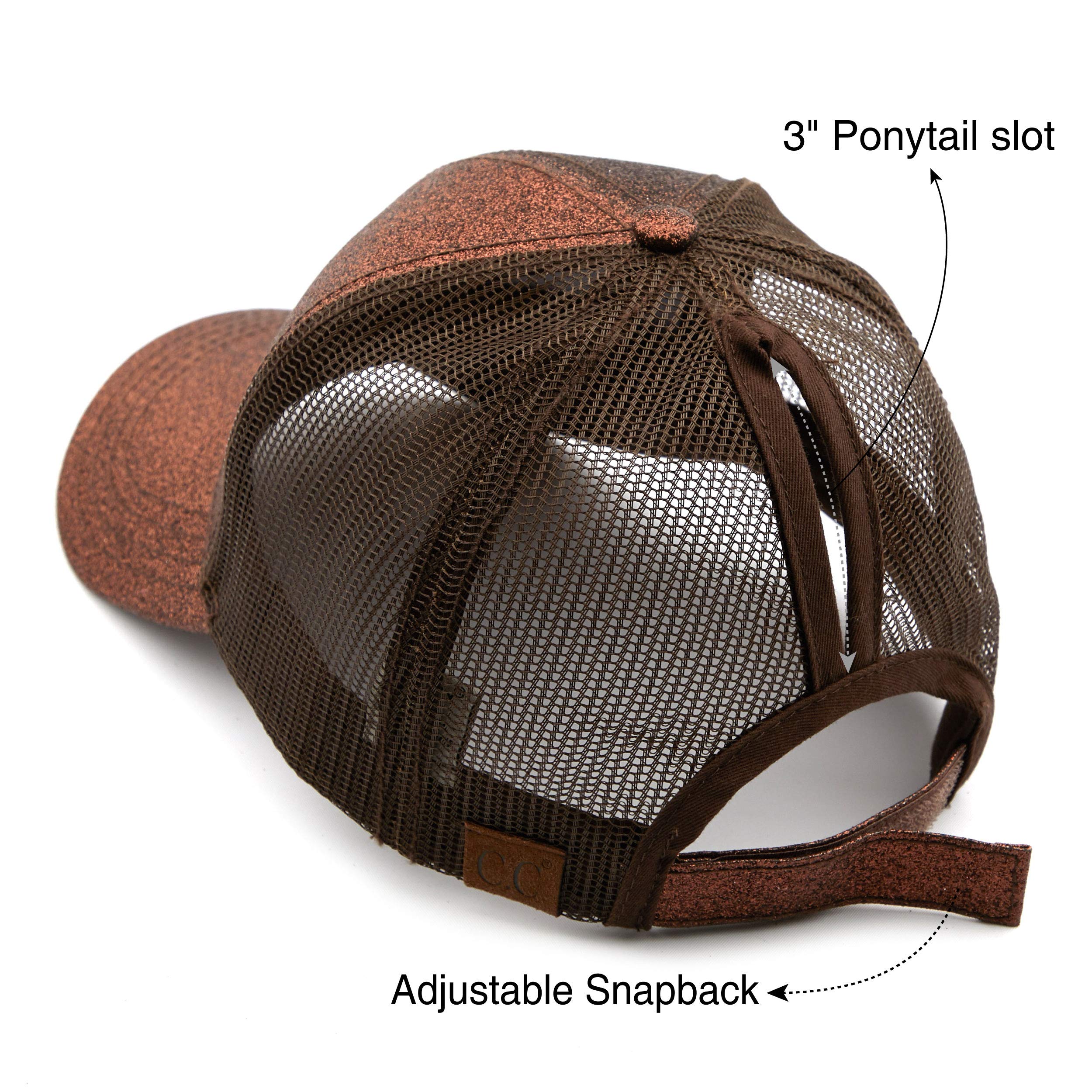 Stylish C.C Hatsandscarf Ponytail Baseball Cap for Women - Messy Bun Trucker Hat with Adjustable Back (BT-6) - Perfect for Running, Gym, and Outdoor Activities