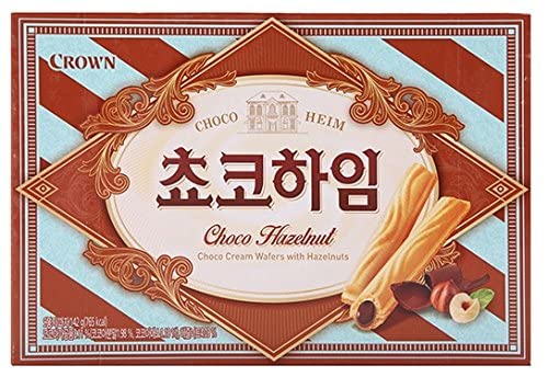4-Pack Crown Cream Filled Wafer Cookies with Hazelnut 142g - Delicious Chocolate Snacks for Office, Party & Gift Giving