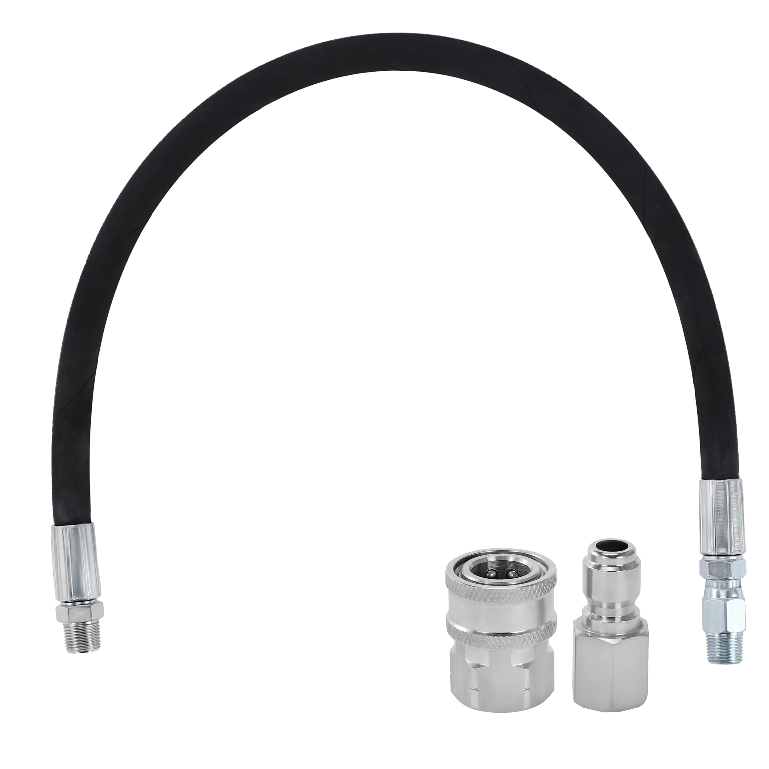 Pressure Washer Hose with Swivel - 2FT Whip Hose & Adapter Set for Car Washing