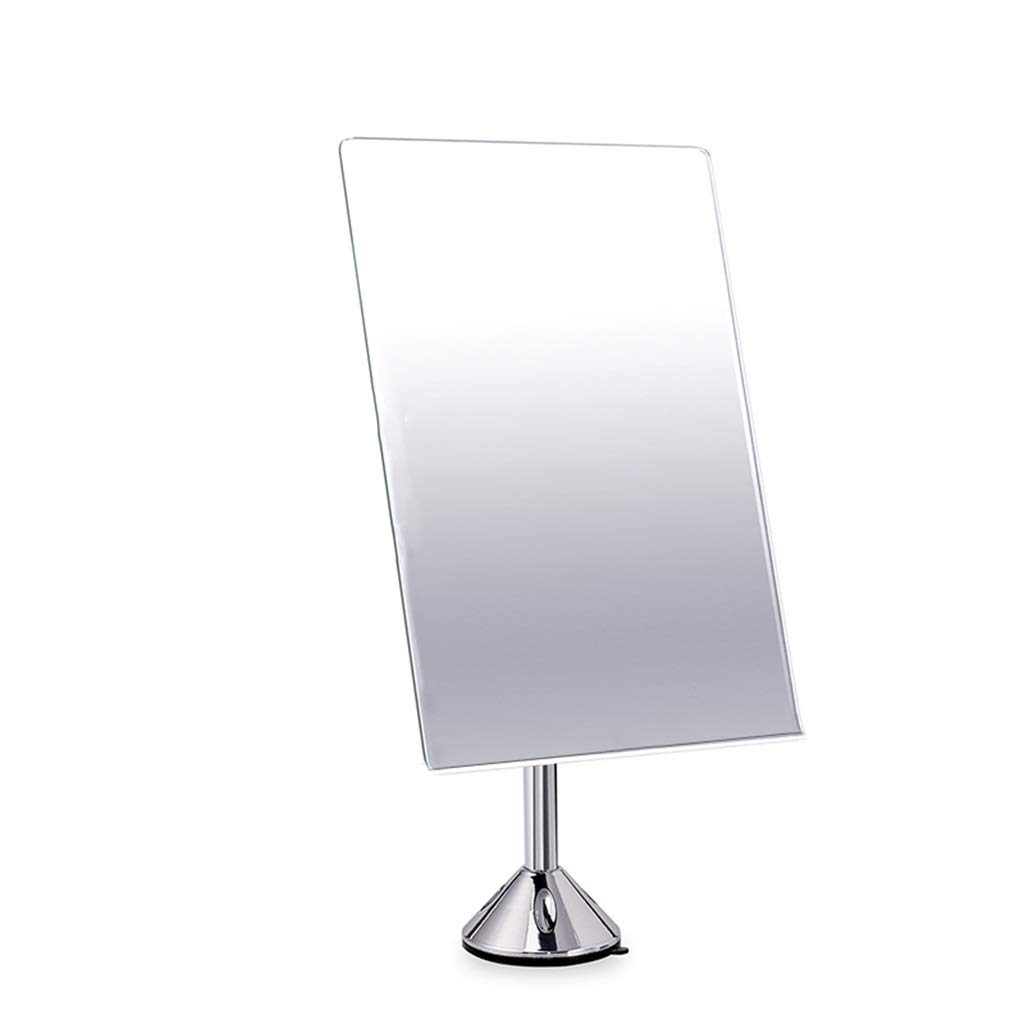 360° Rotating LED Vanity Mirror with Stand - Portable Desktop Makeup Mirror with Adjustable Brightness for Travel & Home Use - Compact HD Cosmetic Mirror (Size F) - Perfect for Makeup Application, Skincare Routine & Travel Essentials