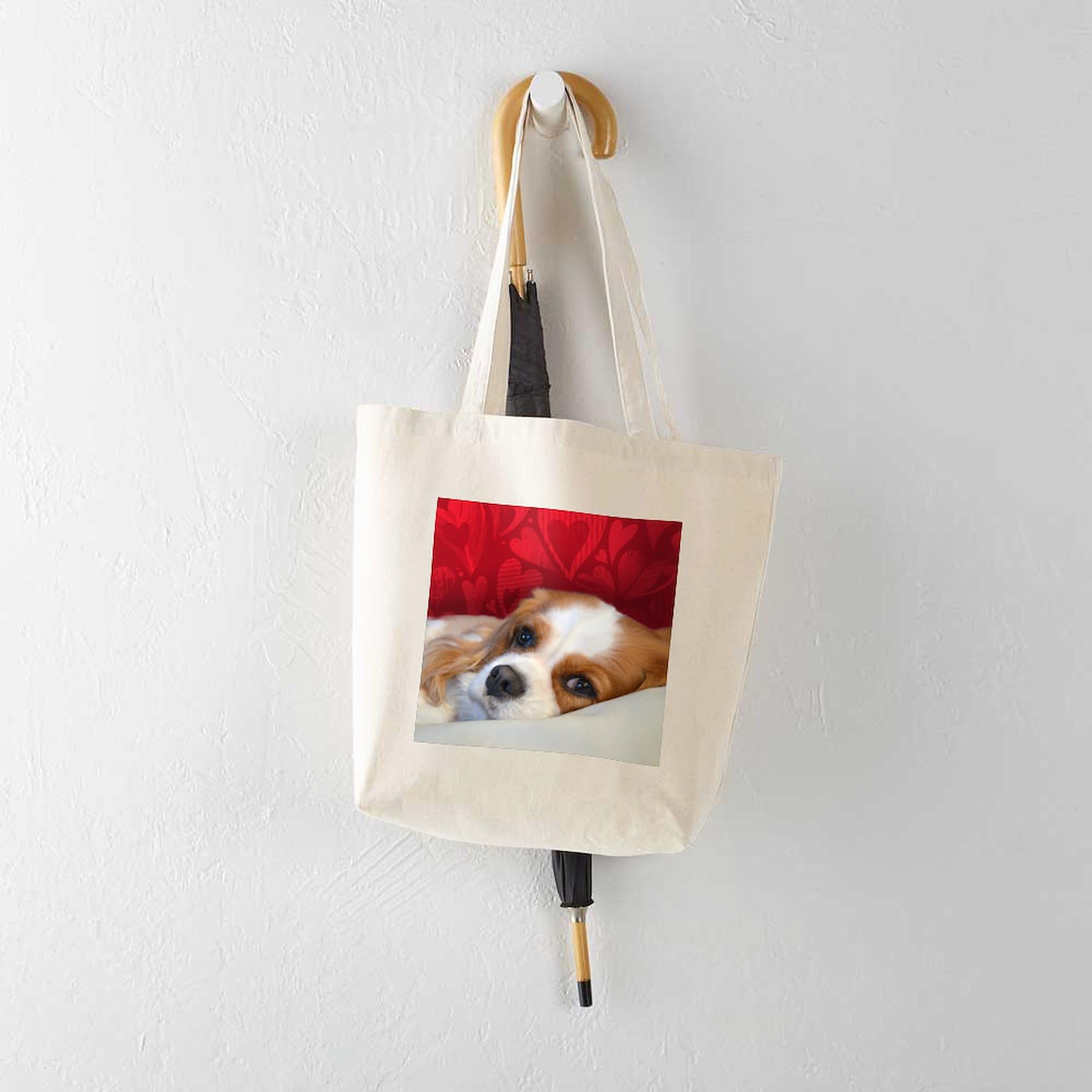 Cavalier King Charles Tote Bag - Natural Canvas Reusable Shopping Bag for Groceries, Beach & Daily Use | Dog Lover Gift Idea